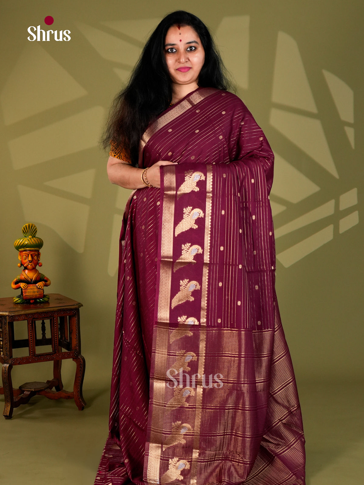 Semi Mysoresilk Saree - EBS28180 - Shop on Shrus.com