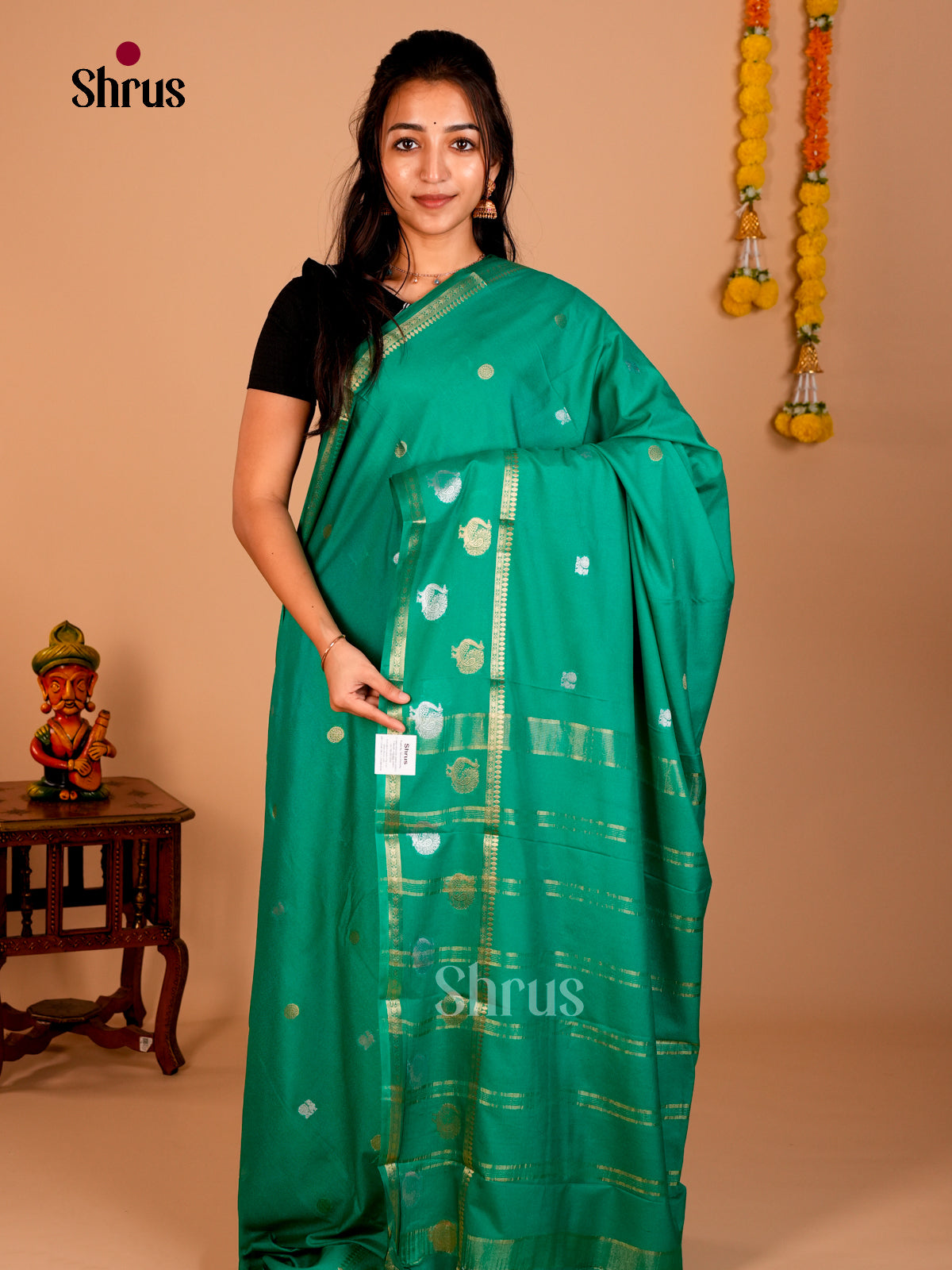 Semi Mysoresilk Saree - EBS28218 - Shop on Shrus.com