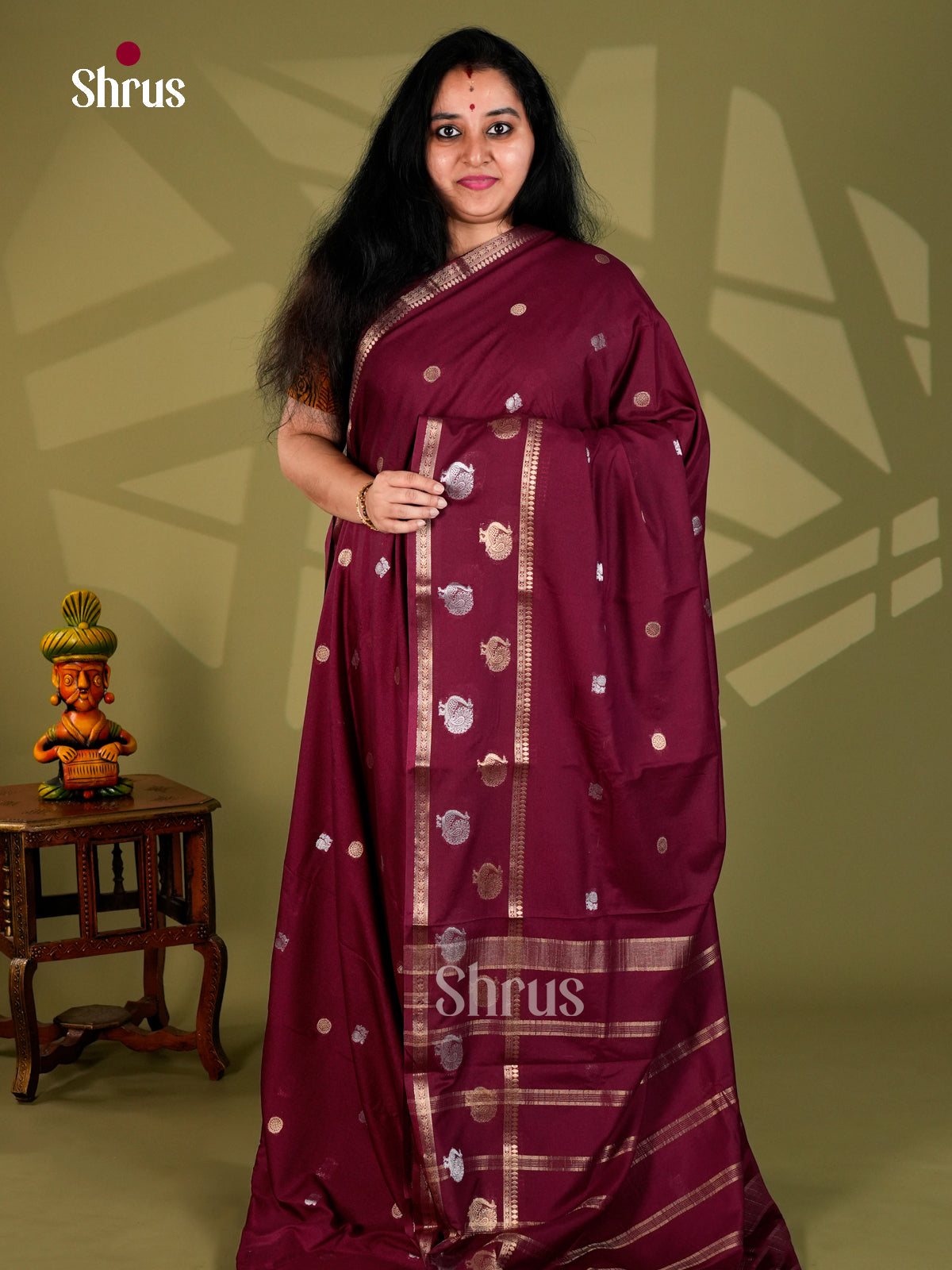 Semi Mysoresilk Saree - EBS28220 - Shop on Shrus.com