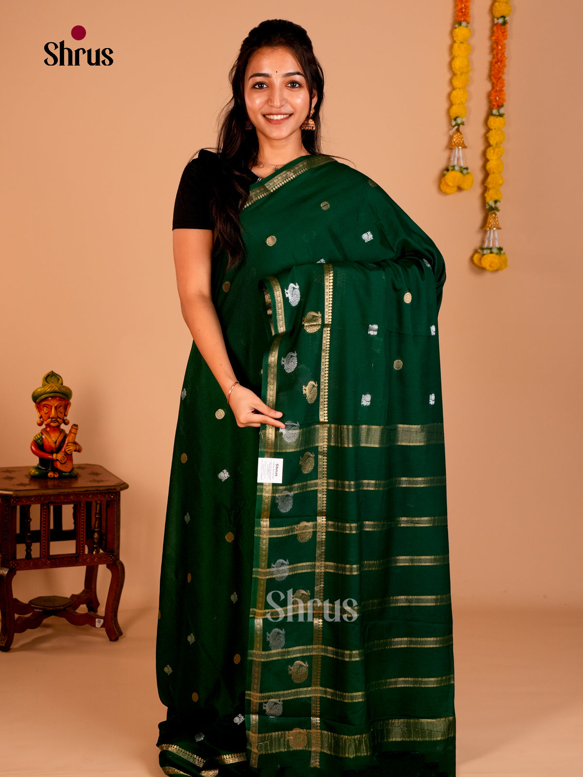 Semi Mysoresilk Saree - EBS28221 - Shop on Shrus.com