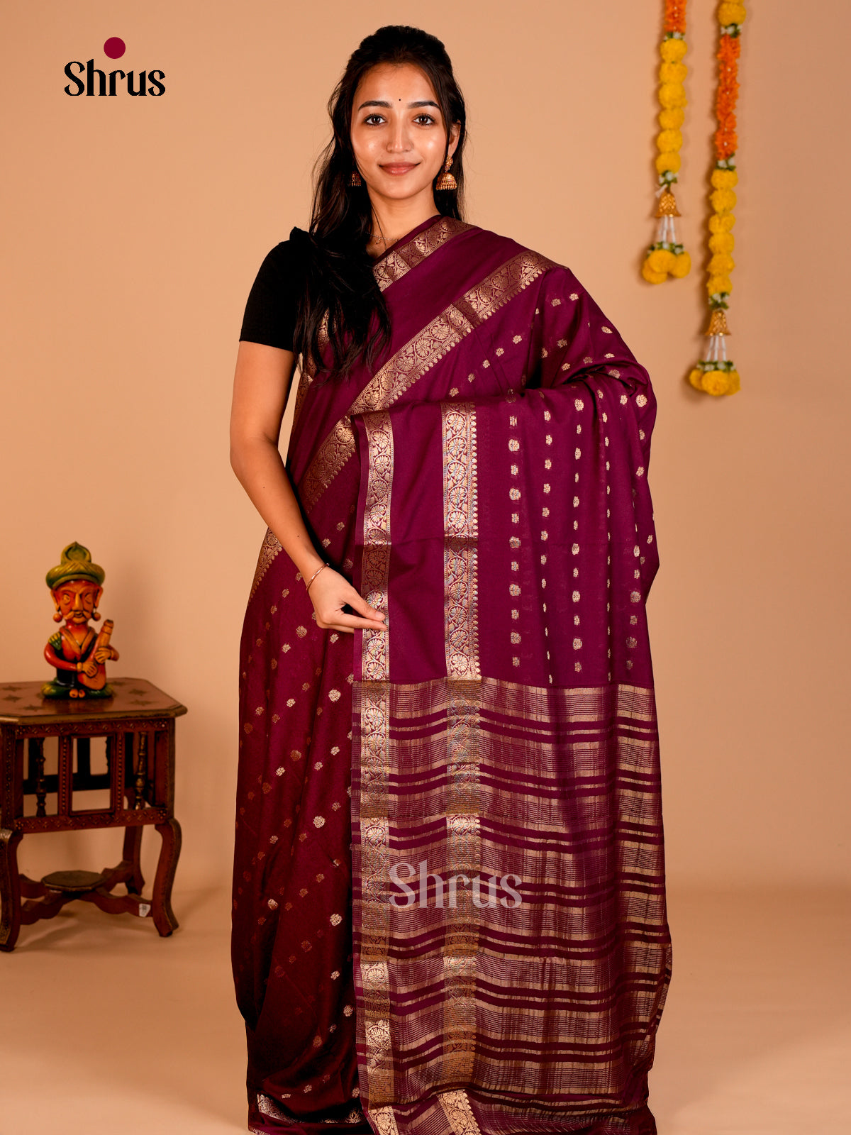 Semi Mysoresilk Saree - EBS28224 - Shop on Shrus.com