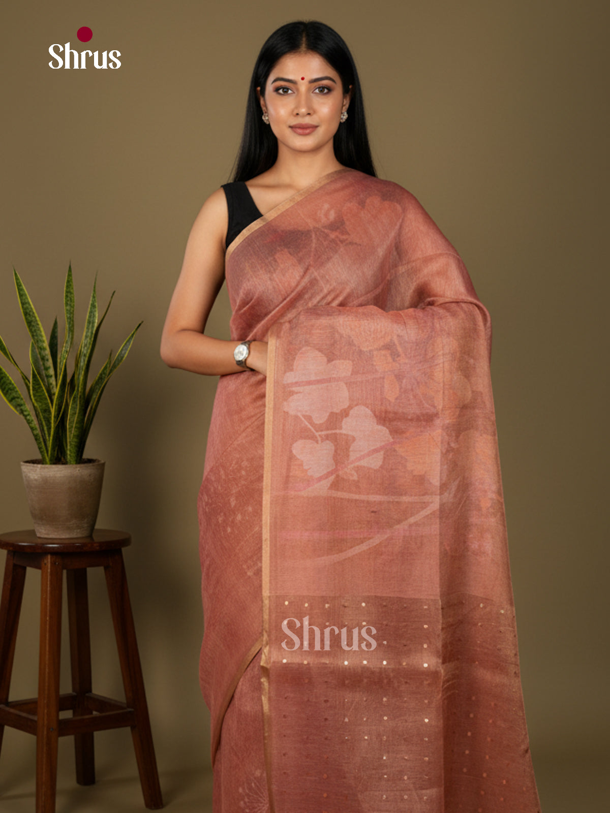 Semi Chanderi Saree - EBS28303 - Shop on Shrus.com