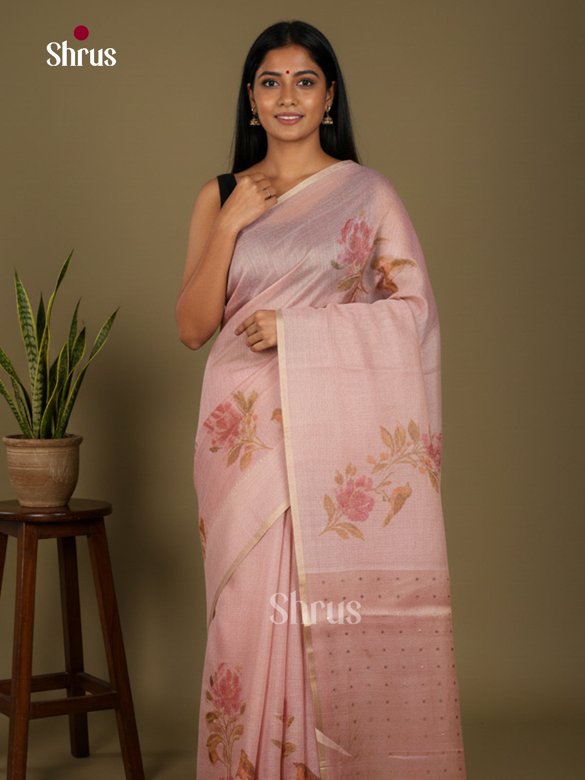 Semi Chanderi Saree - EBS28309 - Shop on Shrus.com