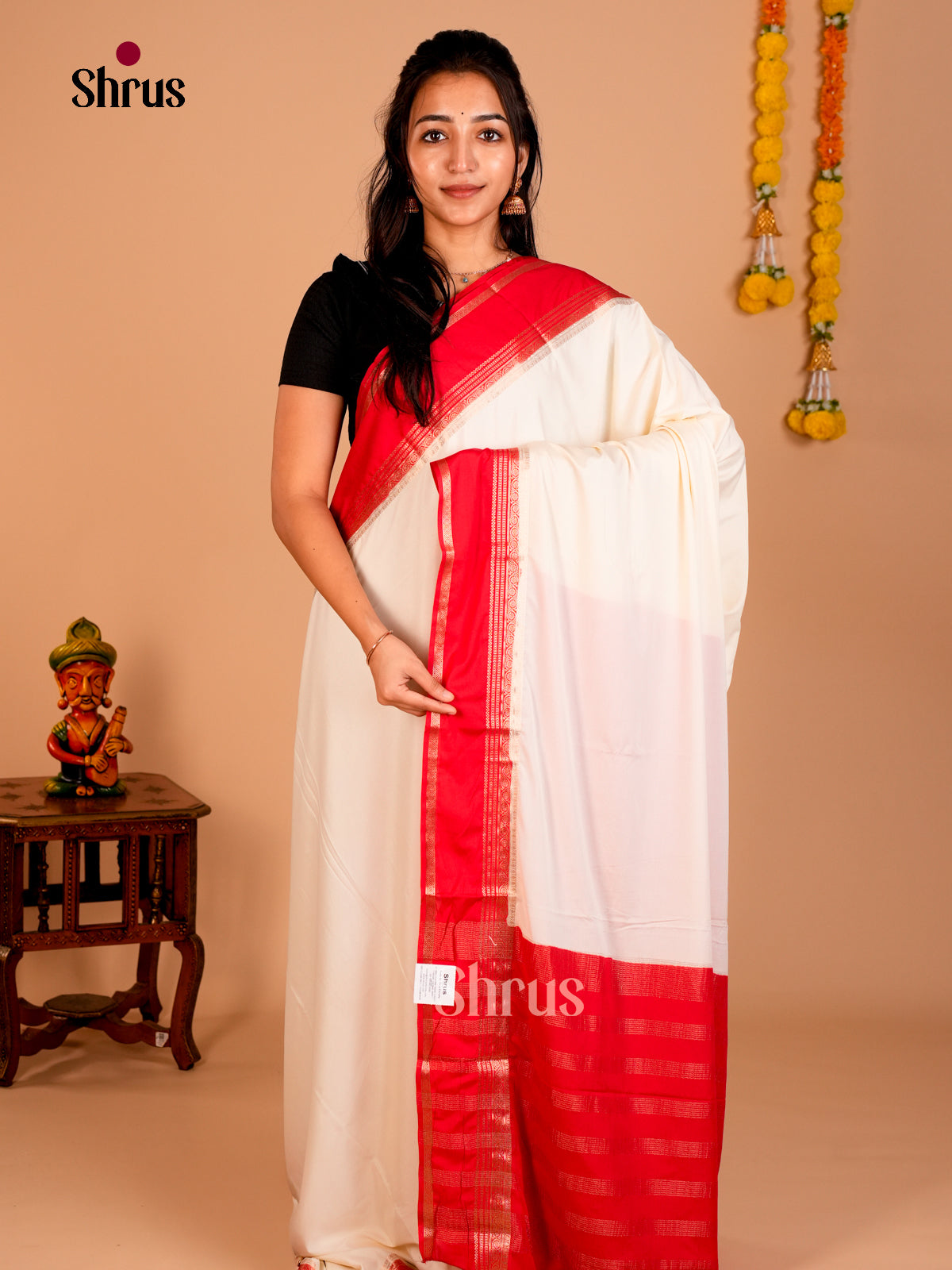 Semi Mysoresilk Saree - ECS02001 - Shop on Shrus.com