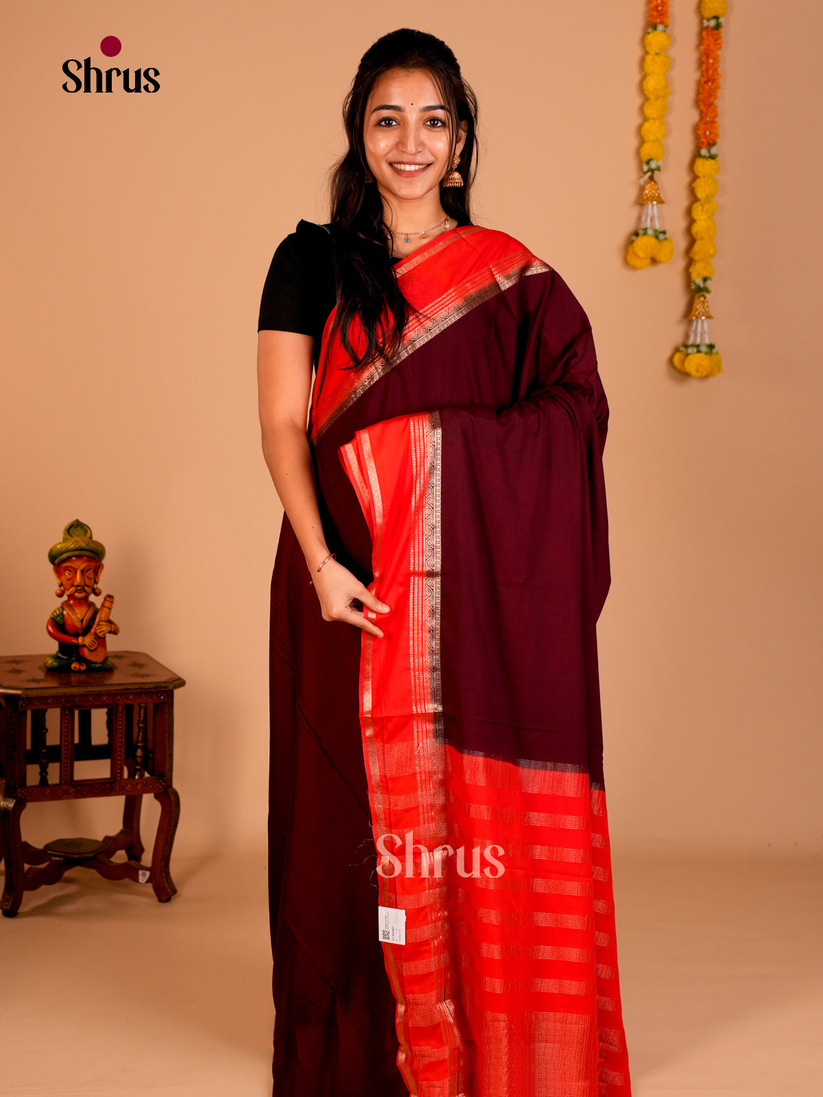 Semi Mysoresilk Saree - ECS02007 - Shop on Shrus.com