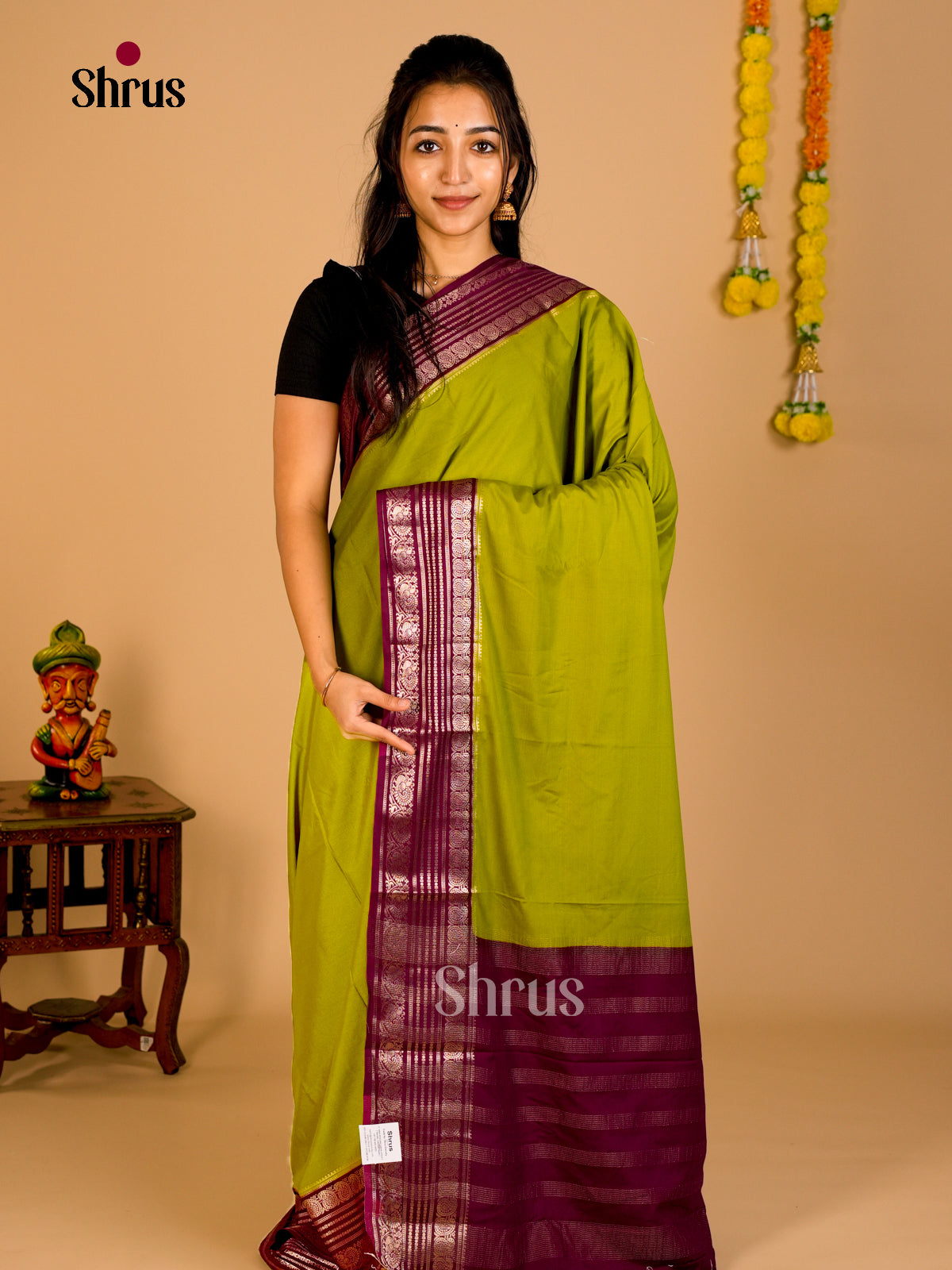 Semi Mysoresilk Saree - ECS02013 - Shop on Shrus.com