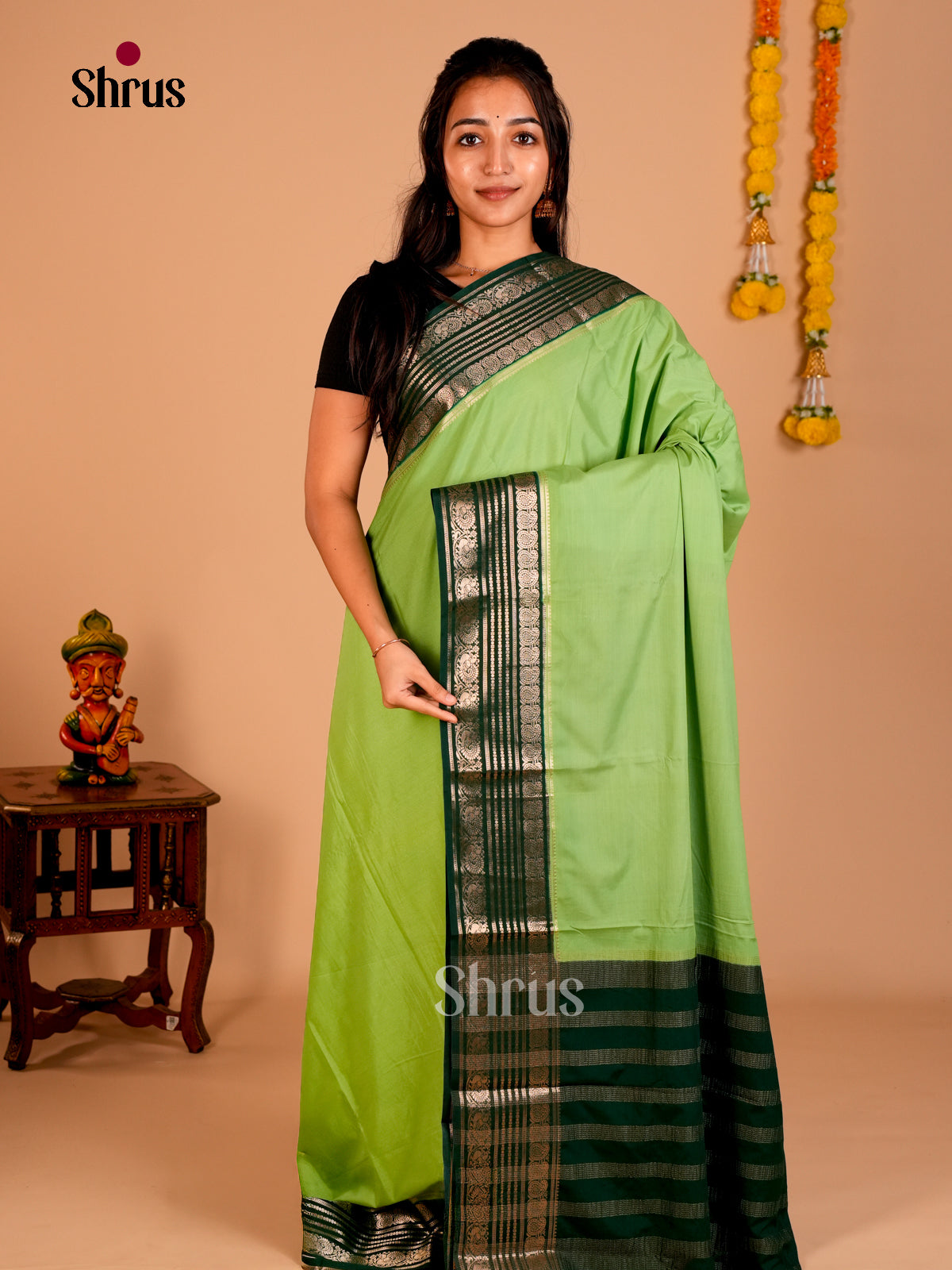 Semi Mysoresilk Saree - ECS02014 - Shop on Shrus.com