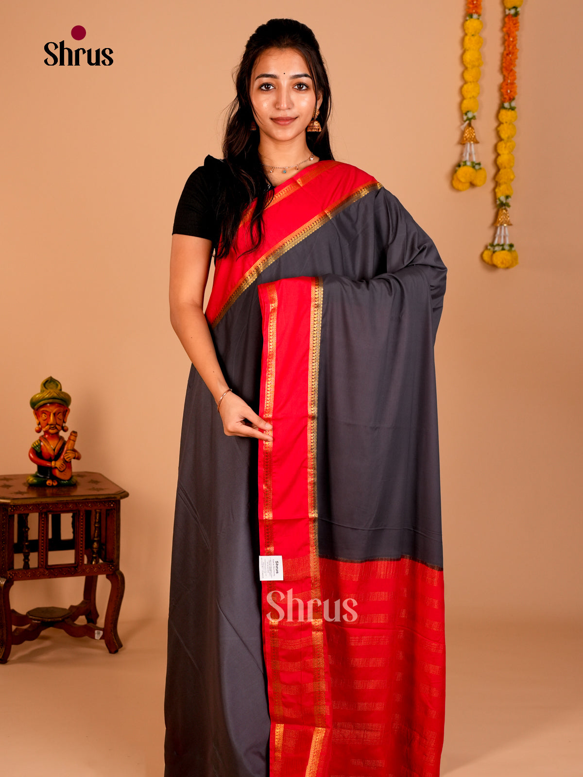 Semi Mysoresilk Saree - ECS02018 - Shop on Shrus.com