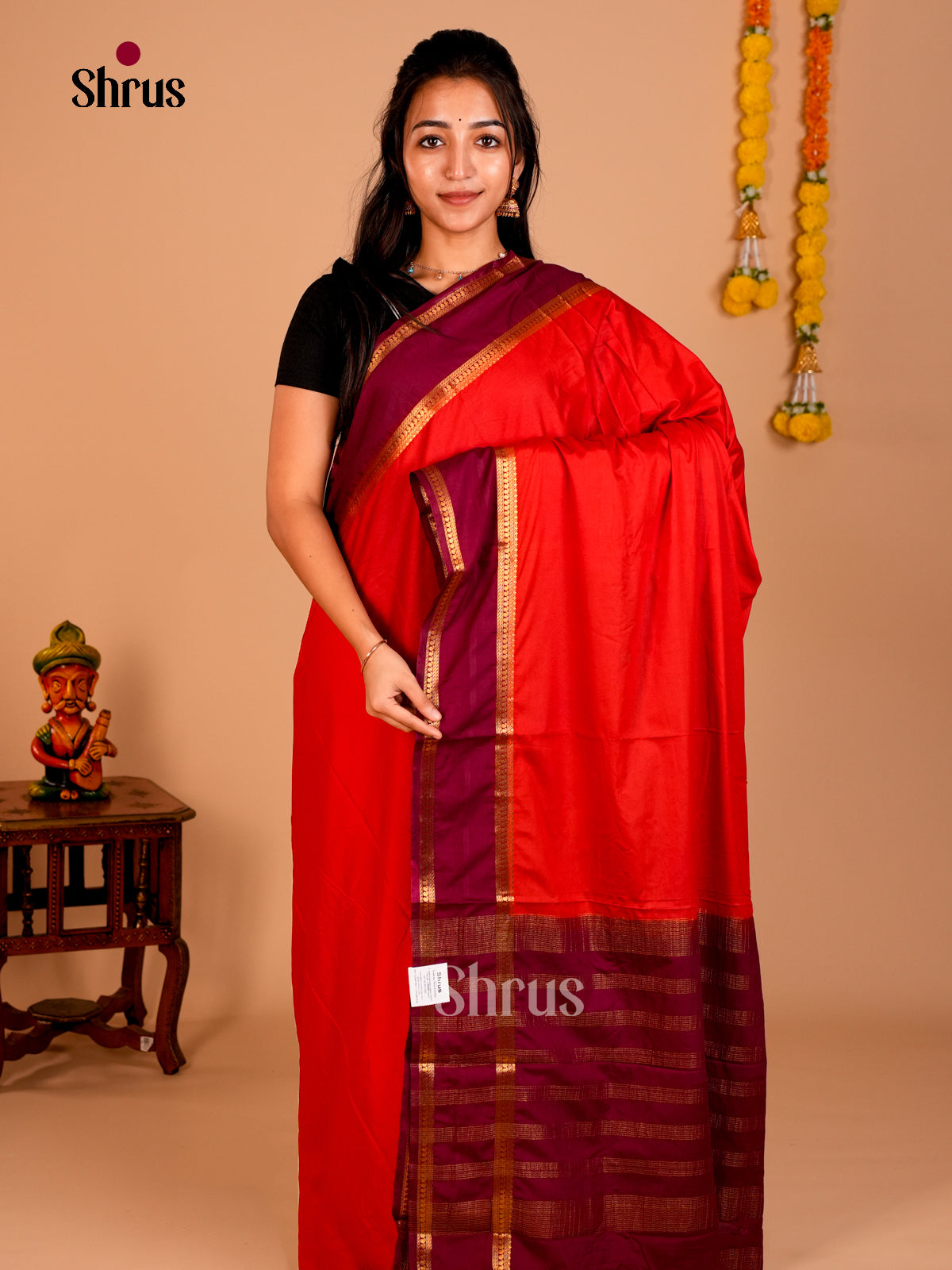 Semi Mysoresilk Saree - ECS02022 - Shop on Shrus.com