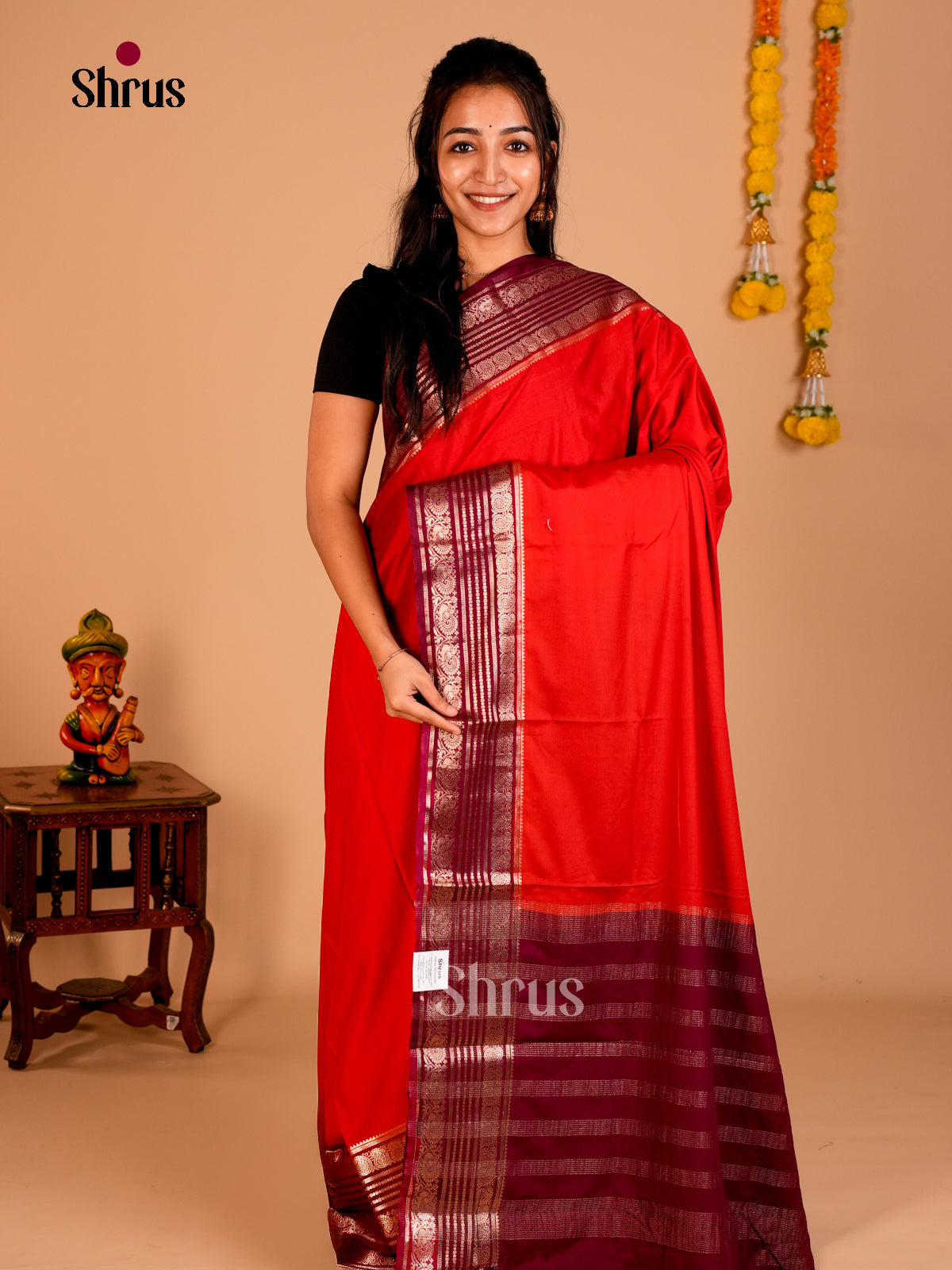 Semi Mysoresilk Saree - ECS02027 - Shop on Shrus.com