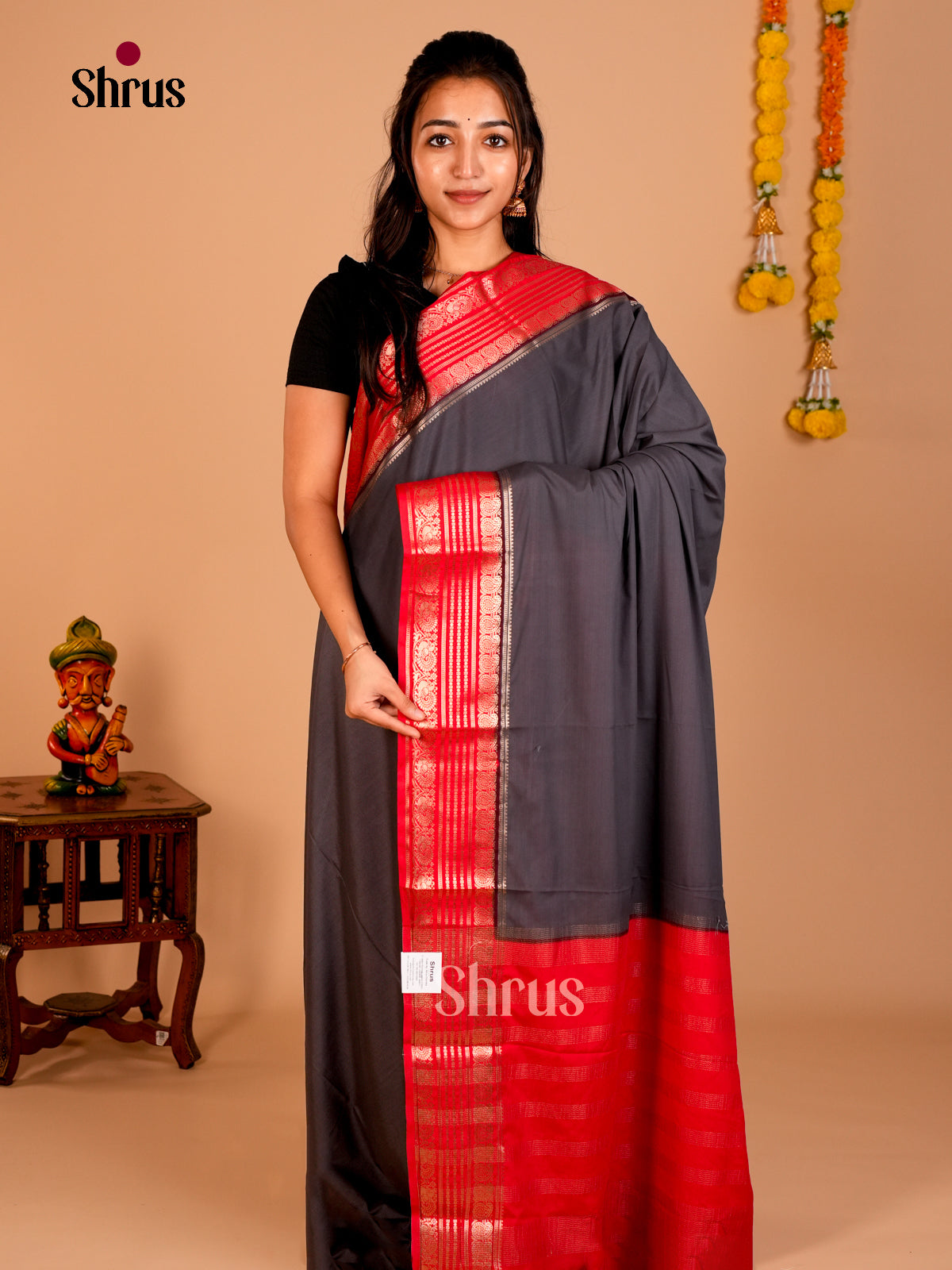 Semi Mysoresilk Saree - ECS02028 - Shop on Shrus.com