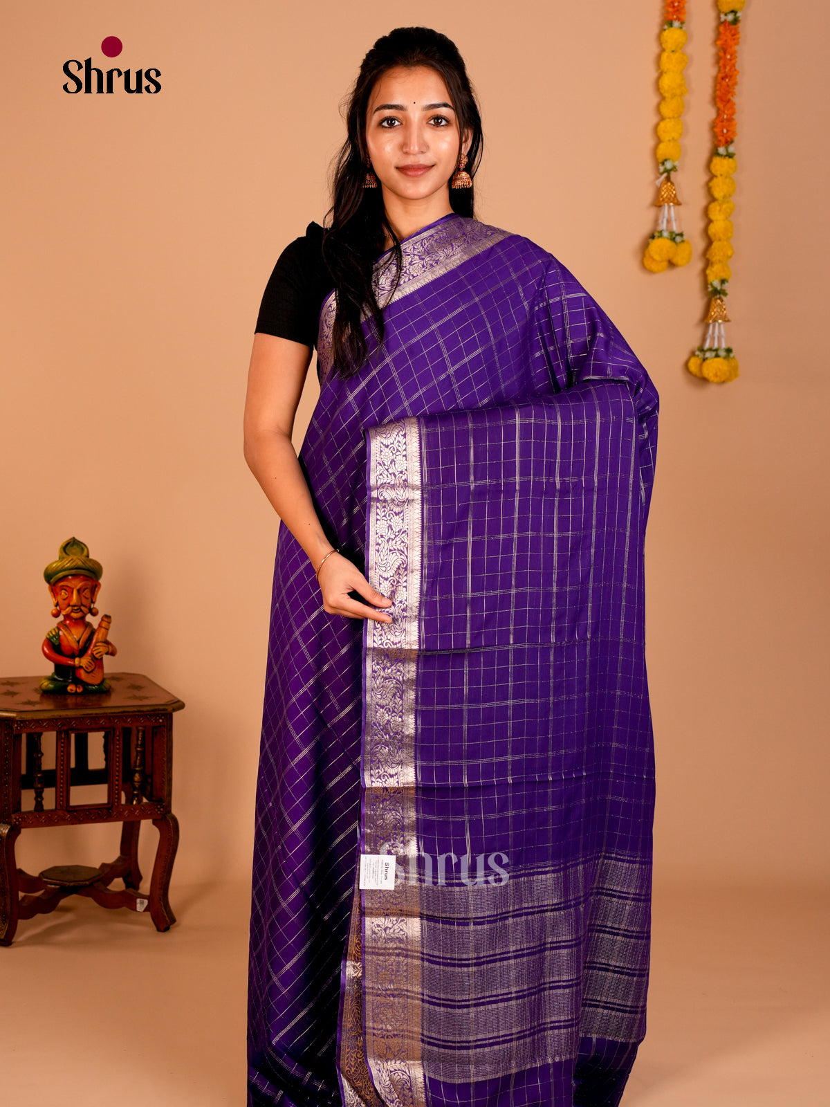 Semi Mysoresilk Saree - ECS02036 - Shop on Shrus.com