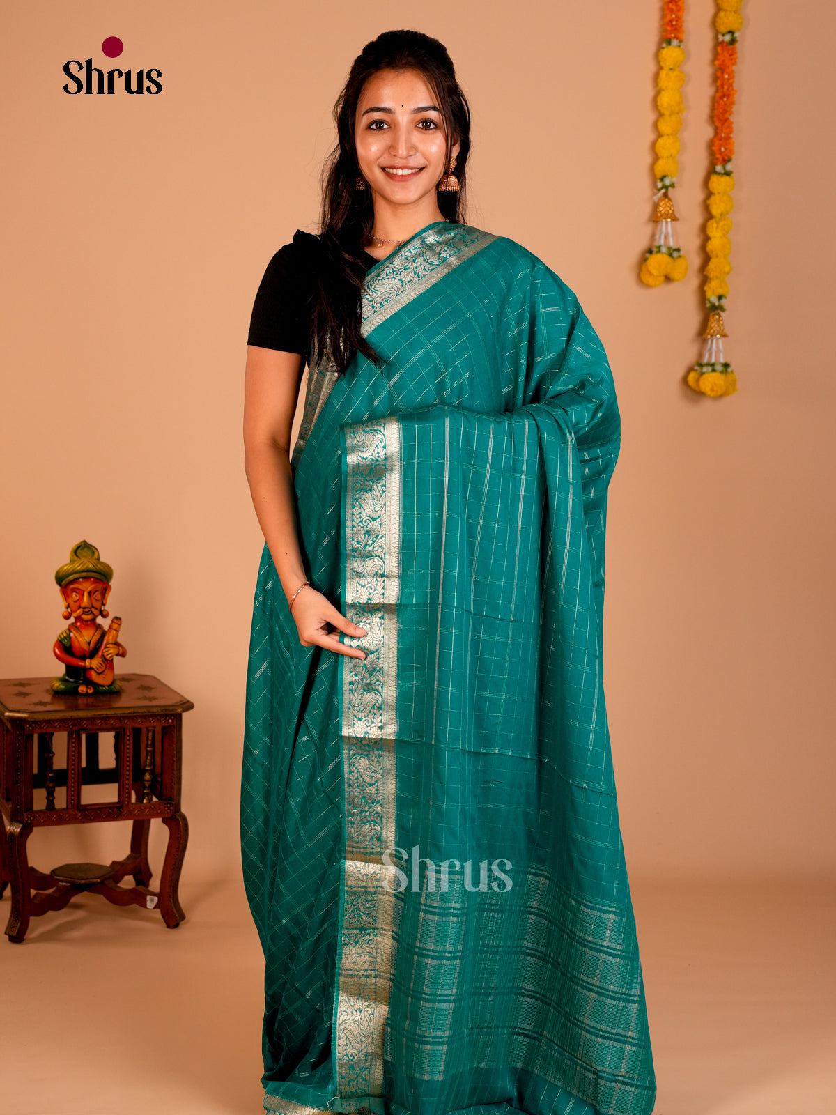 Semi Mysoresilk Saree - ECS02037 - Shop on Shrus.com