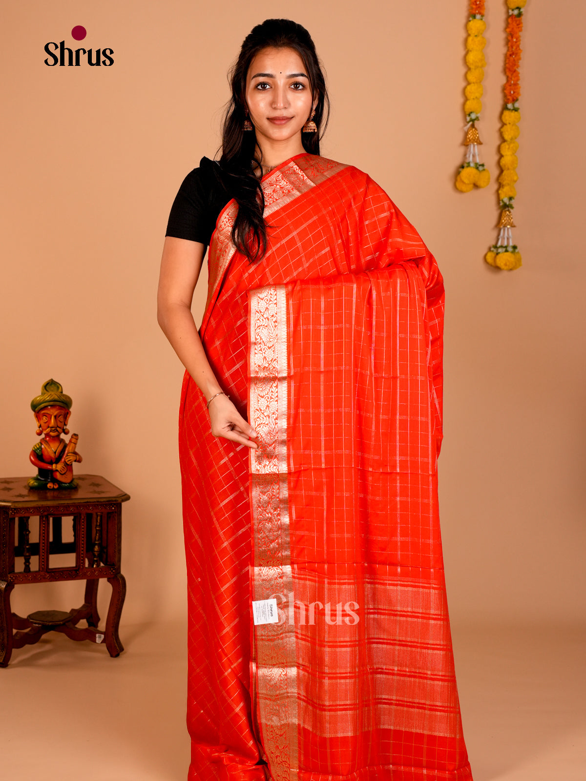 Semi Mysoresilk Saree - ECS02041 - Shop on Shrus.com