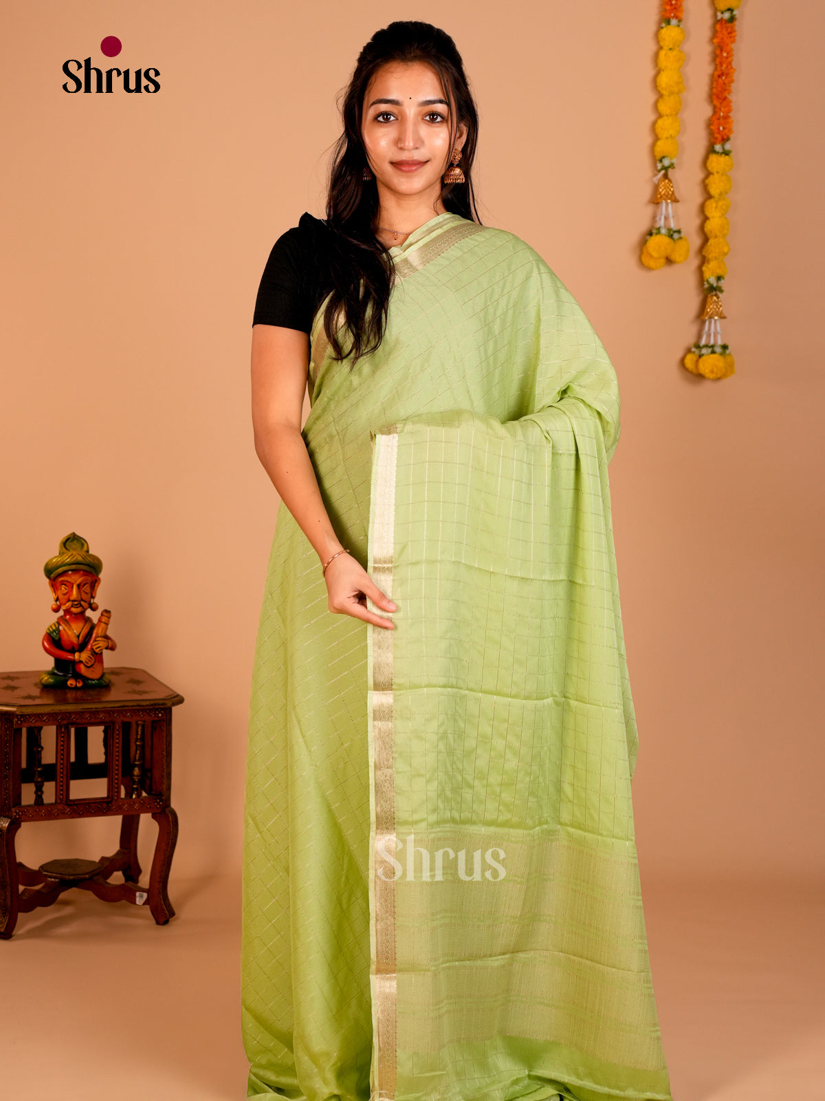 Semi Mysoresilk Saree - ECS02043 - Shop on Shrus.com