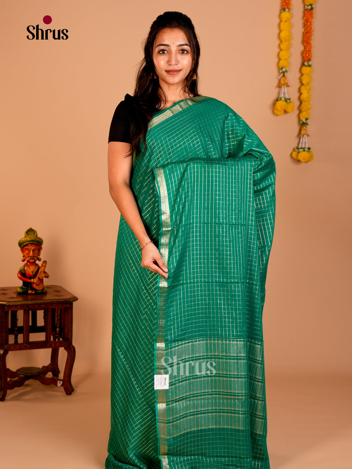 Semi Mysoresilk Saree - ECS02055 - Shop on Shrus.com