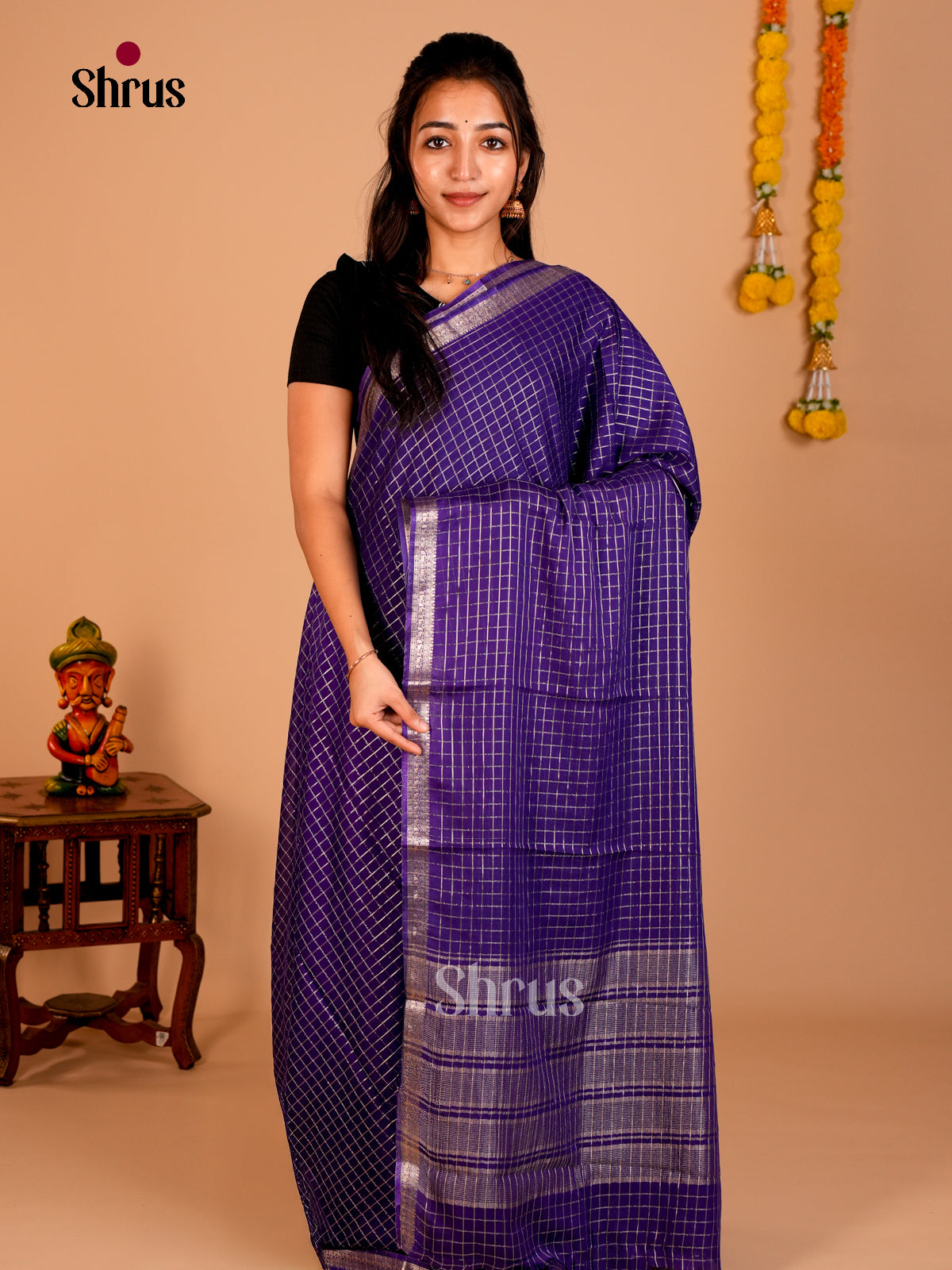 Semi Mysoresilk Saree - ECS02056 - Shop on Shrus.com