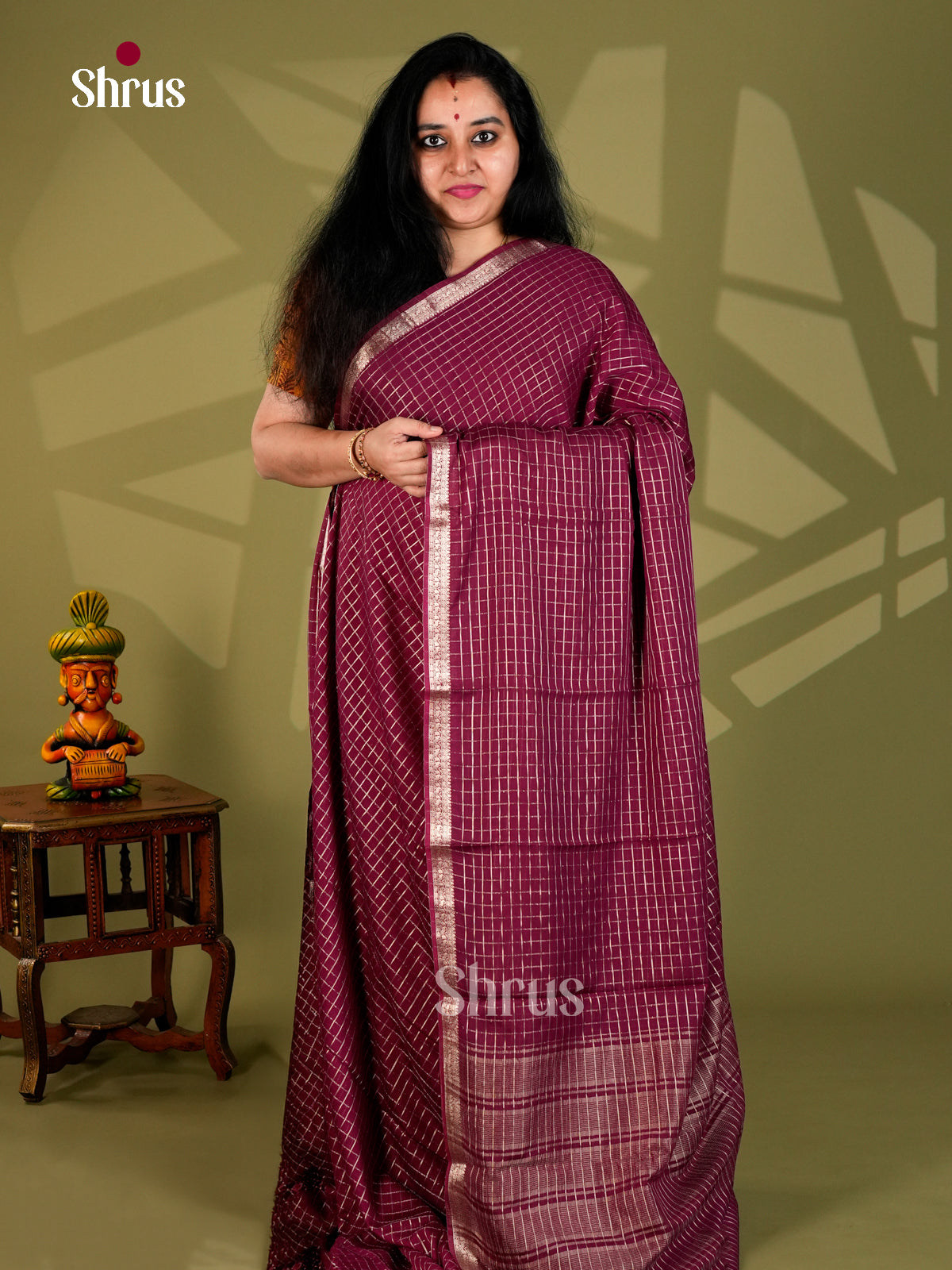 Semi Mysoresilk Saree - ECS02058 - Shop on Shrus.com