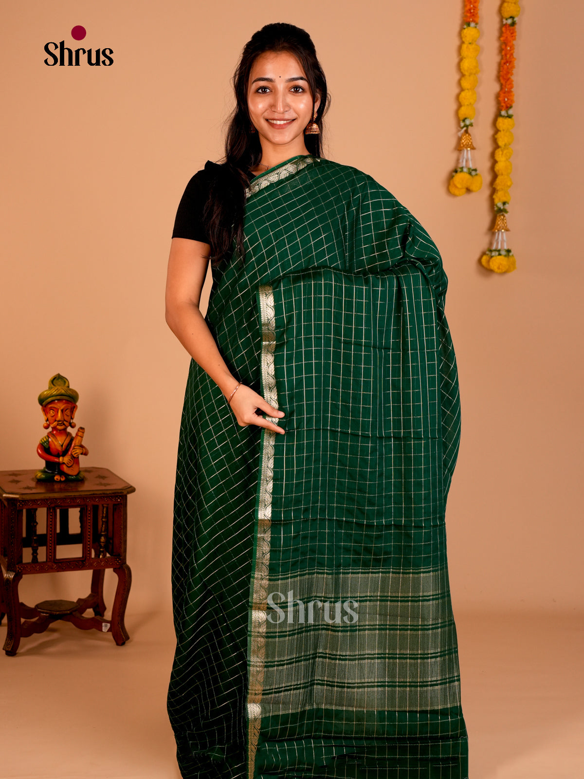 Semi Mysoresilk Saree - ECS02060 - Shop on Shrus.com
