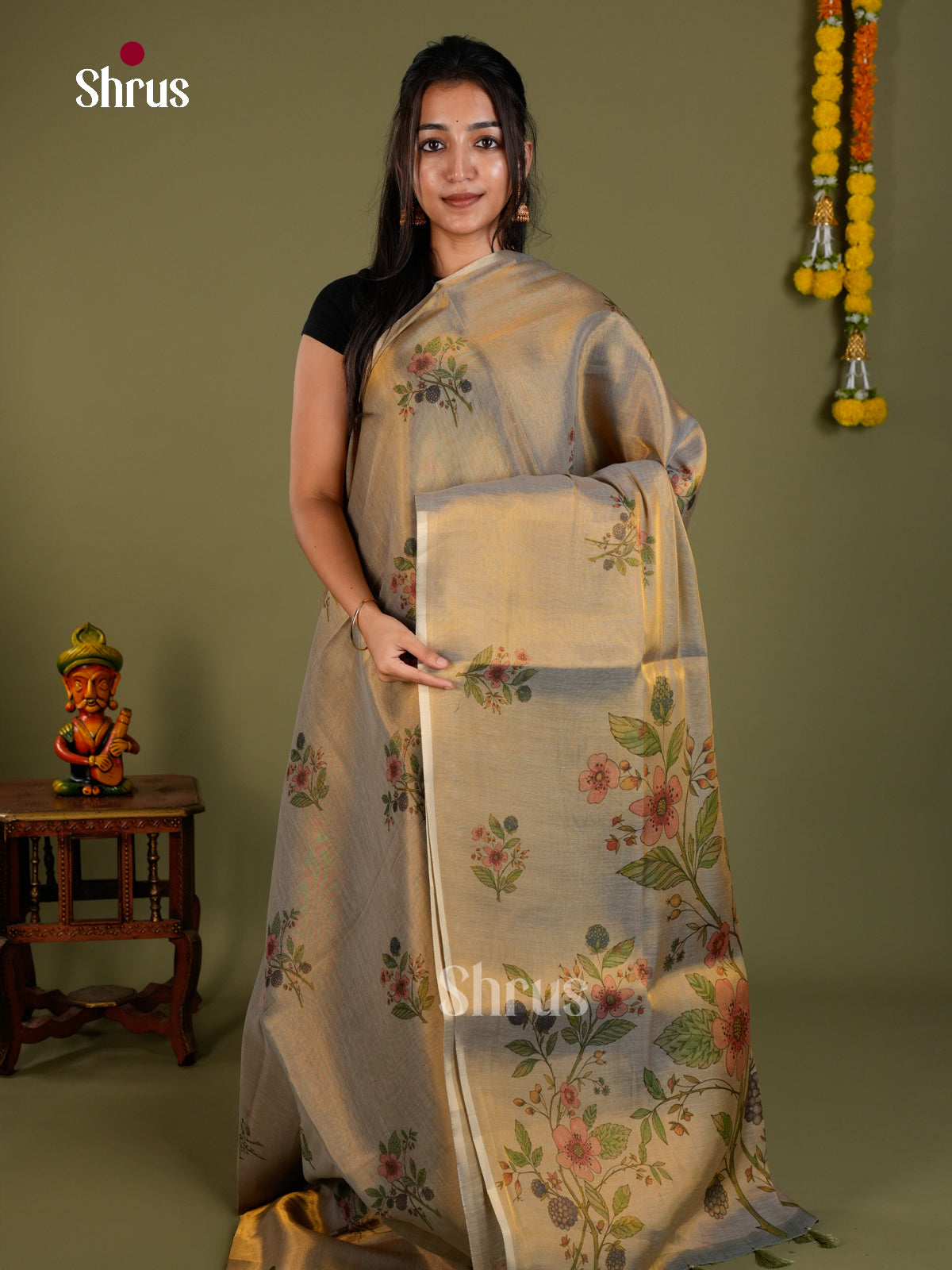 Semi Tissue Saree - ECS02080 - Shop on Shrus.com