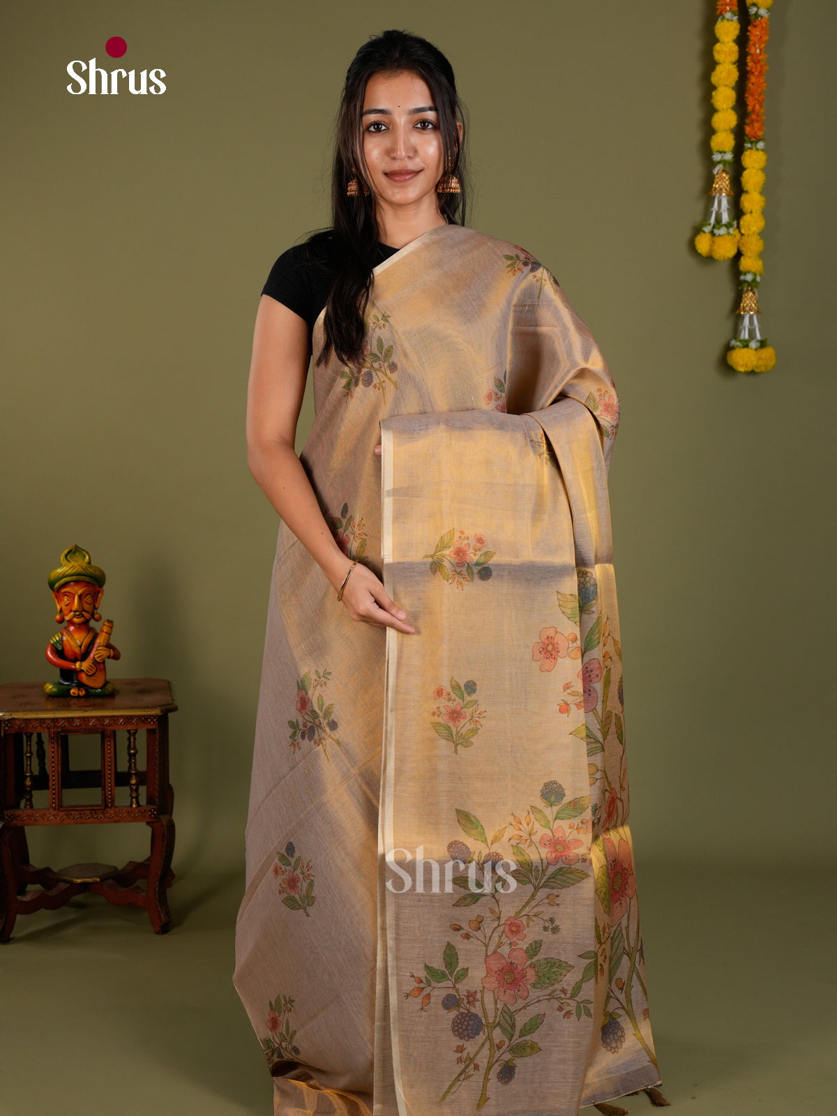 Semi Tissue Saree - ECS02082 - Shop on Shrus.com