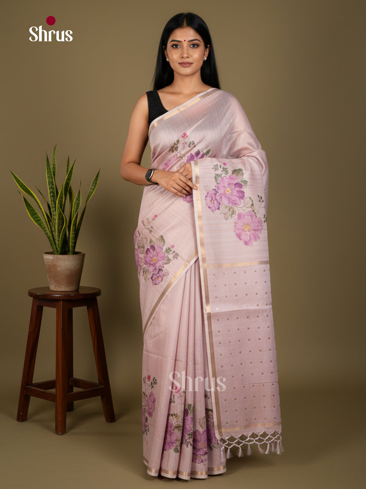 Semi Chanderi Saree - ECS02101 - Shop on Shrus.com