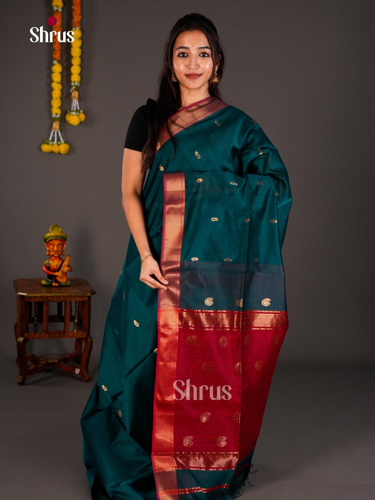 Maheshwari silkcotton Saree - ECS03011 - Shop on Shrus.com