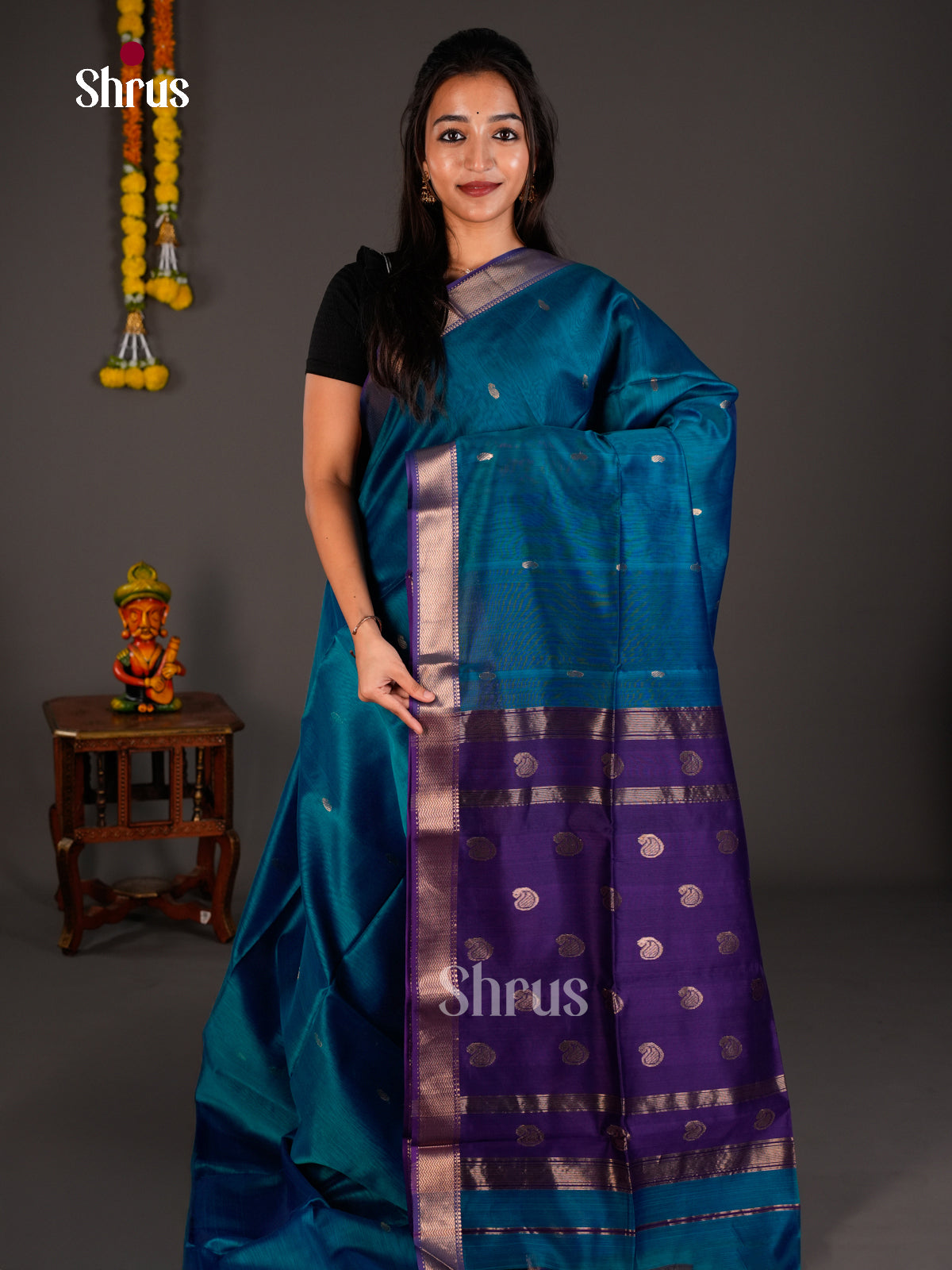 Maheshwari silkcotton Saree - ECS03012 - Shop on Shrus.com