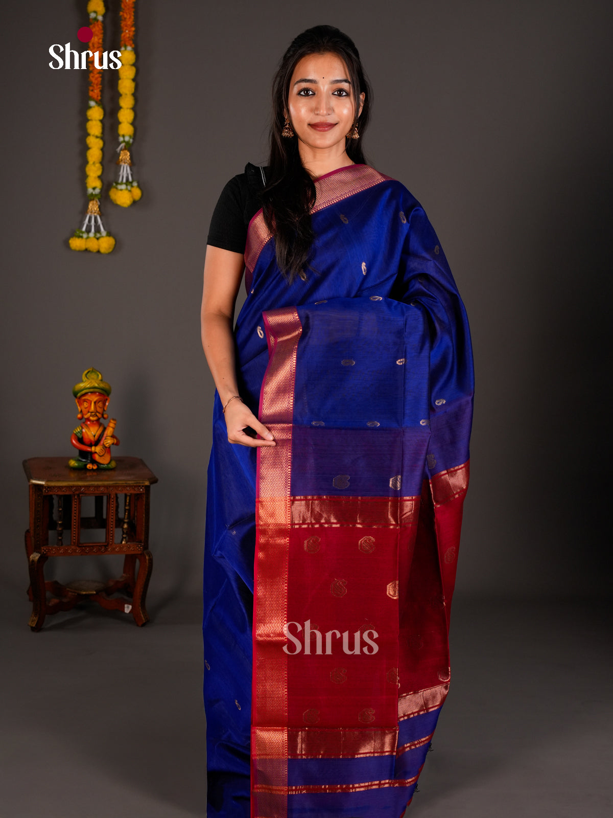 Maheshwari silkcotton Saree - ECS03013 - Shop on Shrus.com