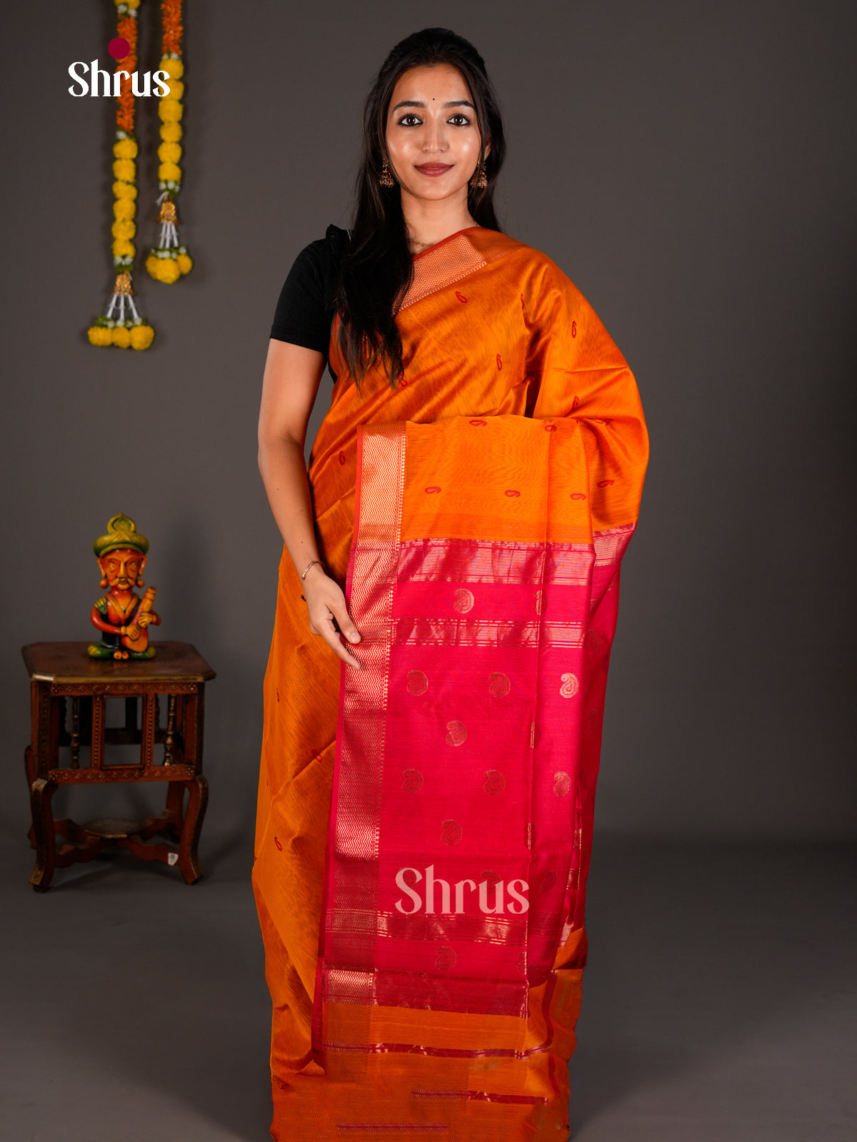 Maheshwari silkcotton Saree - ECS03018 - Shop on Shrus.com