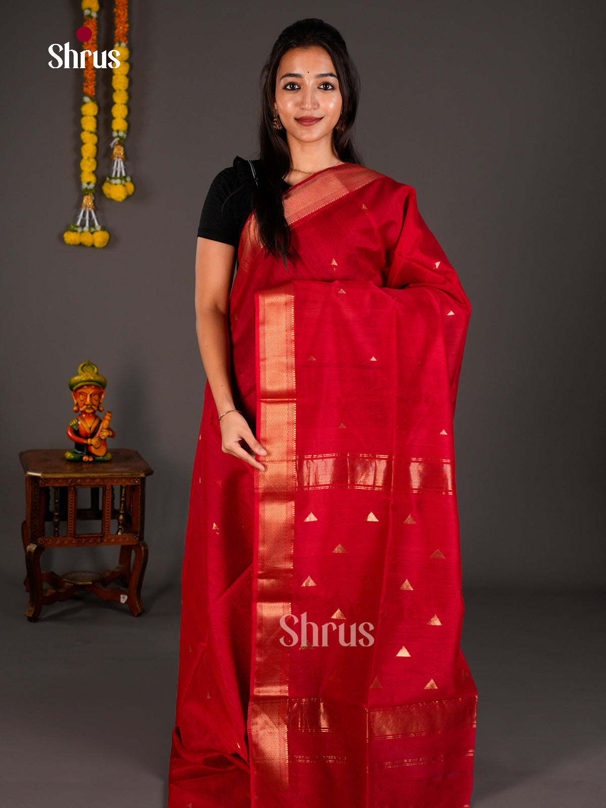 Maheshwari silkcotton Saree - ECS03036 - Shop on Shrus.com