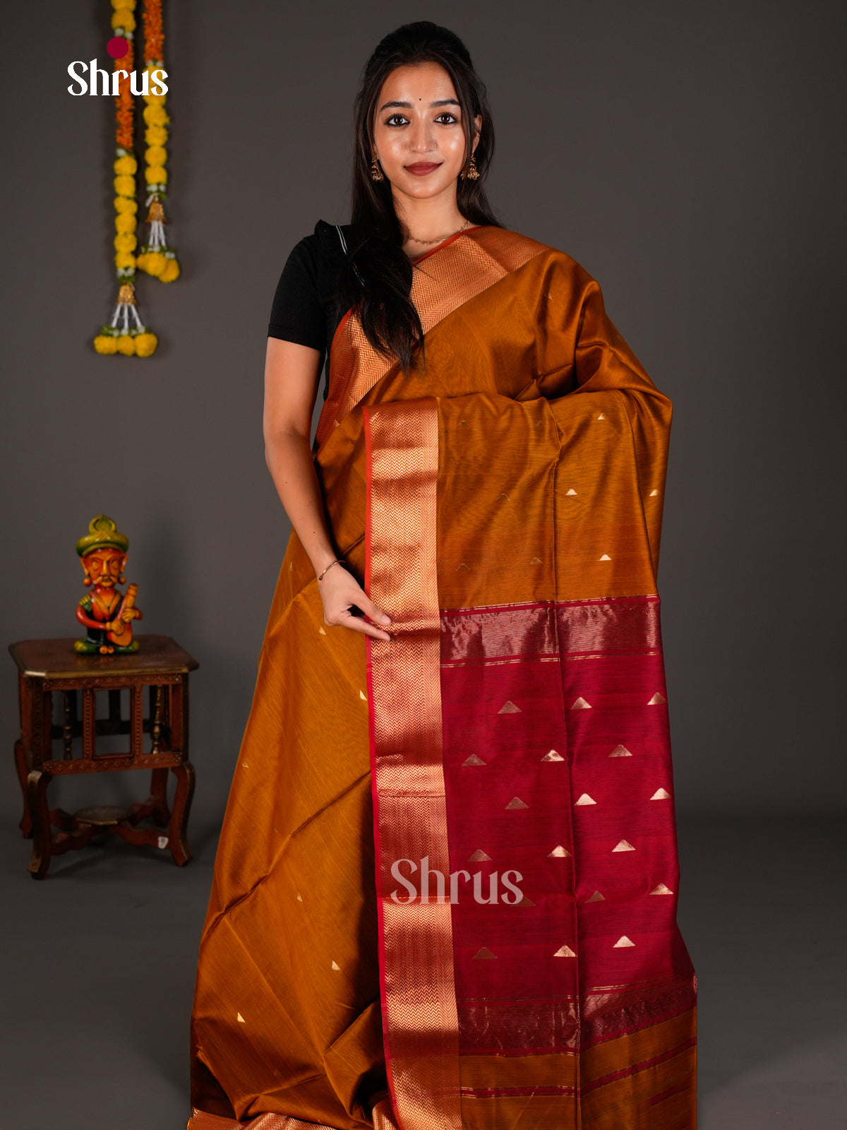 Maheshwari silkcotton Saree - ECS03038 - Shop on Shrus.com