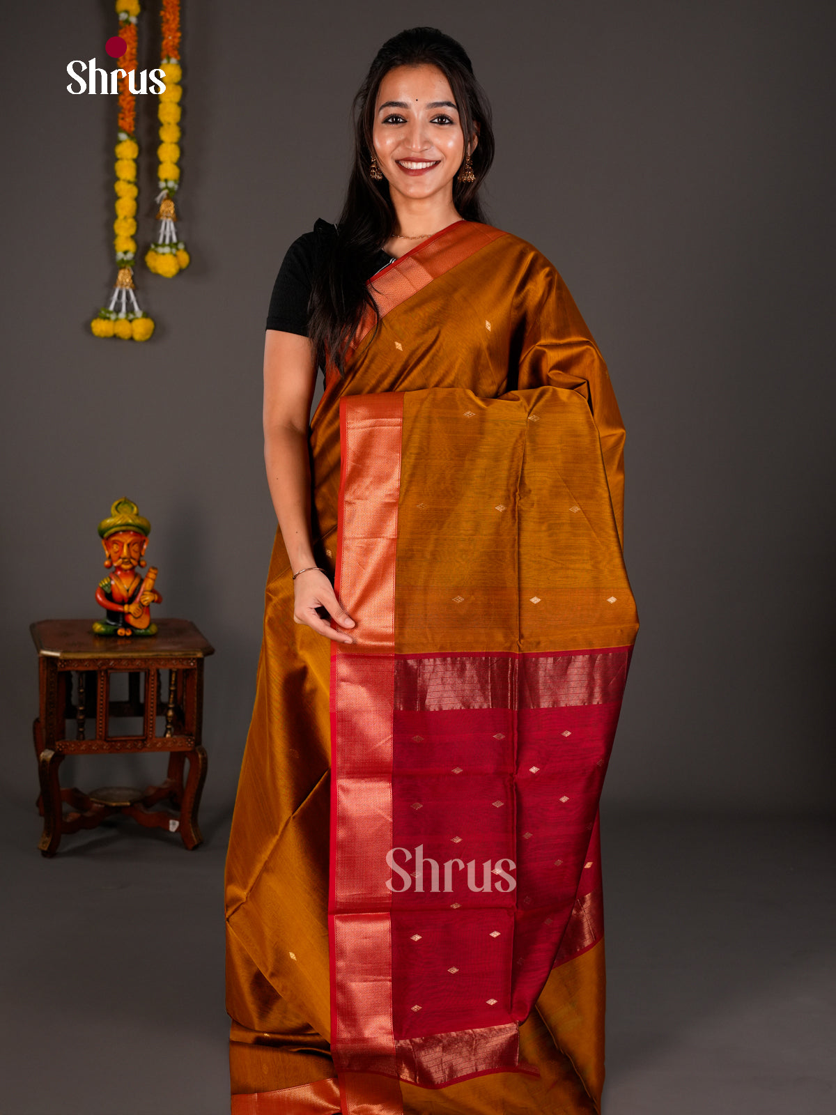 Maheshwari silkcotton Saree - ECS03042 - Shop on Shrus.com