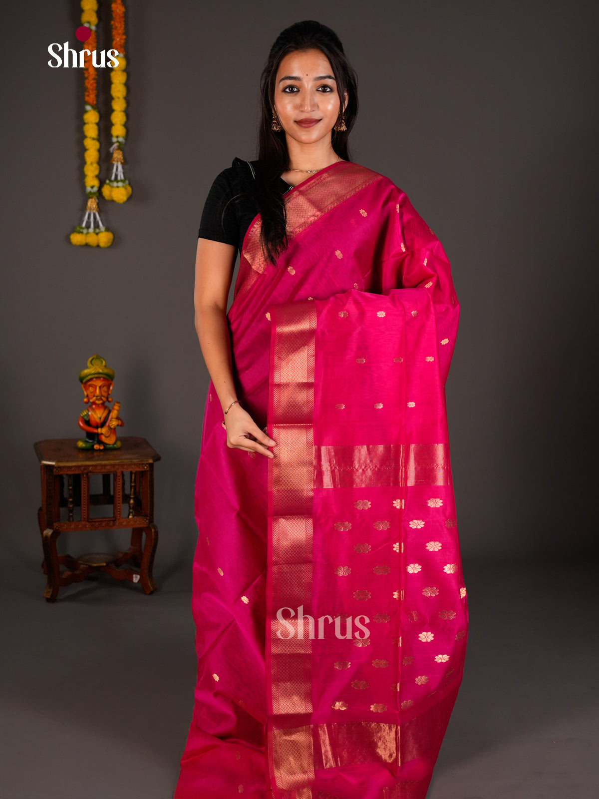 Maheshwari silkcotton Saree - ECS03044 - Shop on Shrus.com