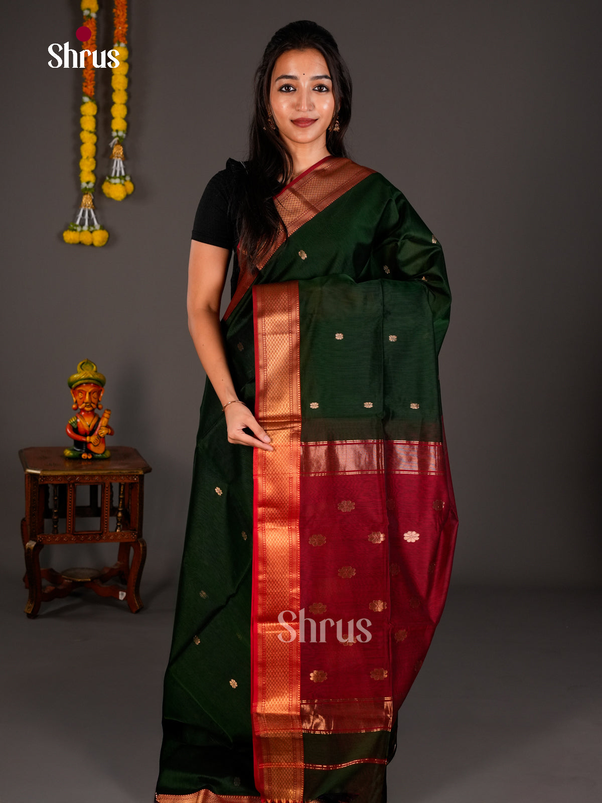Maheshwari silkcotton Saree - ECS03050 - Shop on Shrus.com