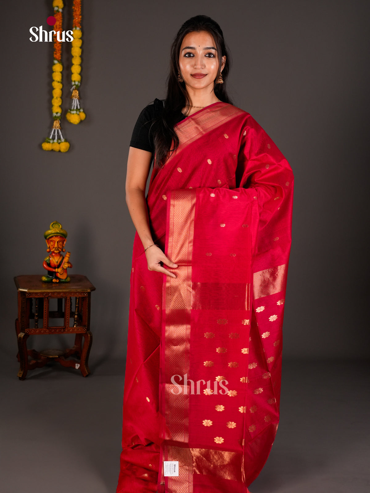 Maheshwari silkcotton Saree - ECS03051 - Shop on Shrus.com