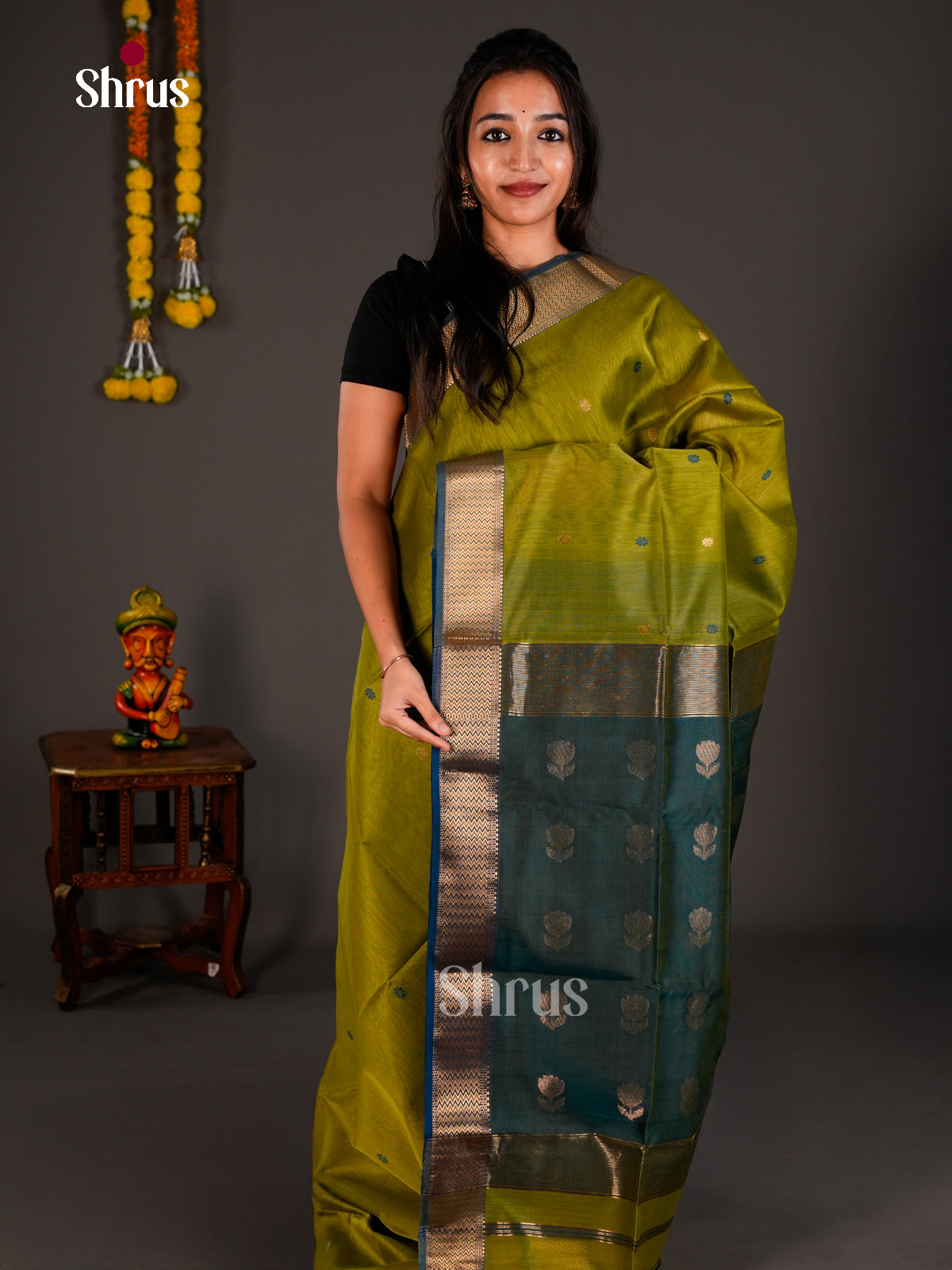 Maheshwari silkcotton Saree - ECS03056 - Shop on Shrus.com
