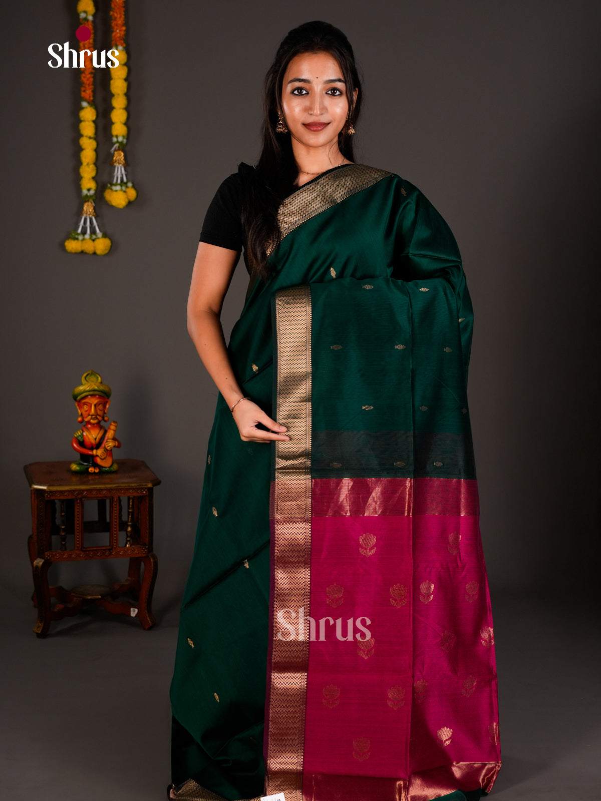Maheshwari silkcotton Saree - ECS03057 - Shop on Shrus.com