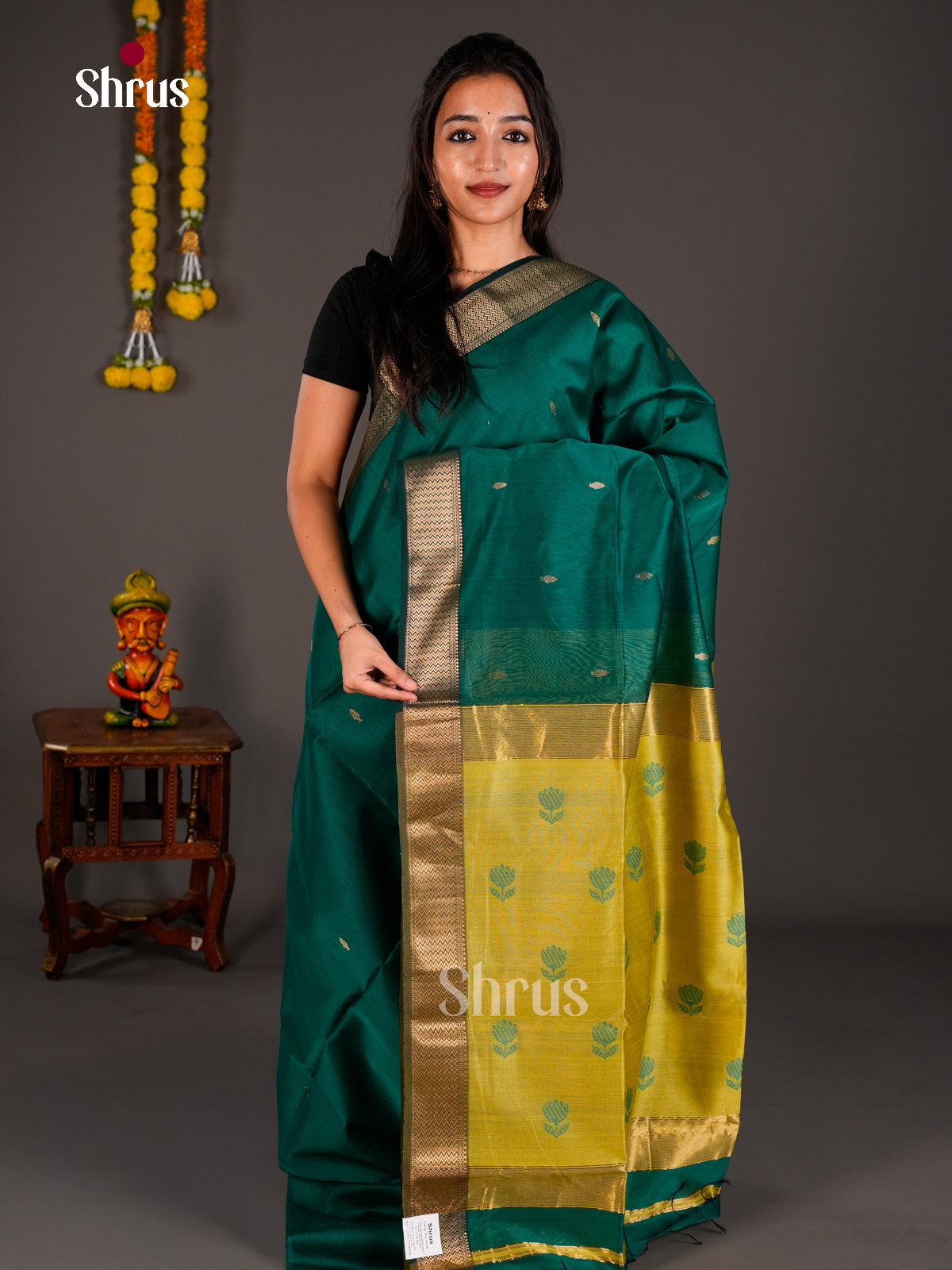 Maheshwari silkcotton Saree - ECS03066 - Shop on Shrus.com