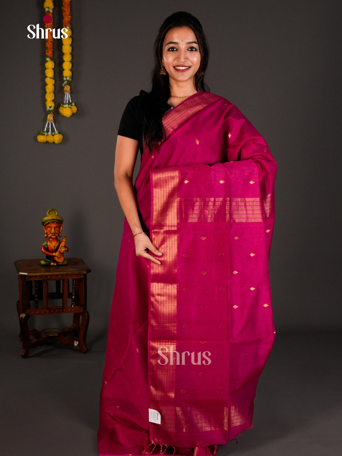 Maheshwari silkcotton Saree - ECS03077 - Shop on Shrus.com