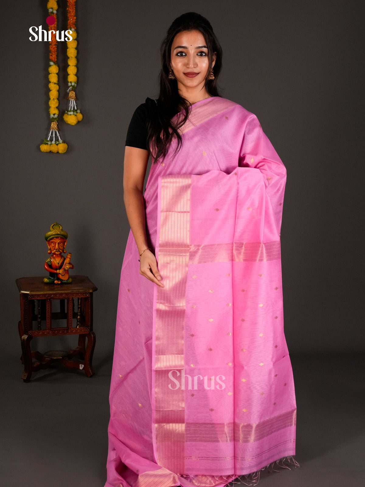 Maheshwari silkcotton Saree - ECS03084 - Shop on Shrus.com