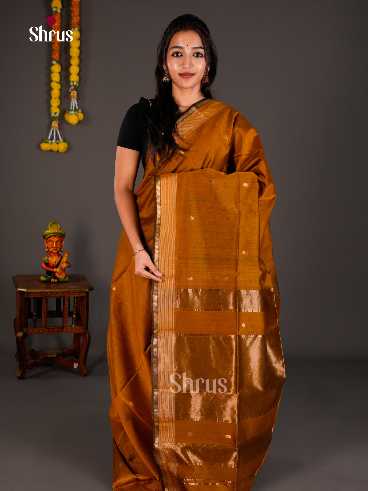 Maheshwari silkcotton Saree - ECS03086 - Shop on Shrus.com