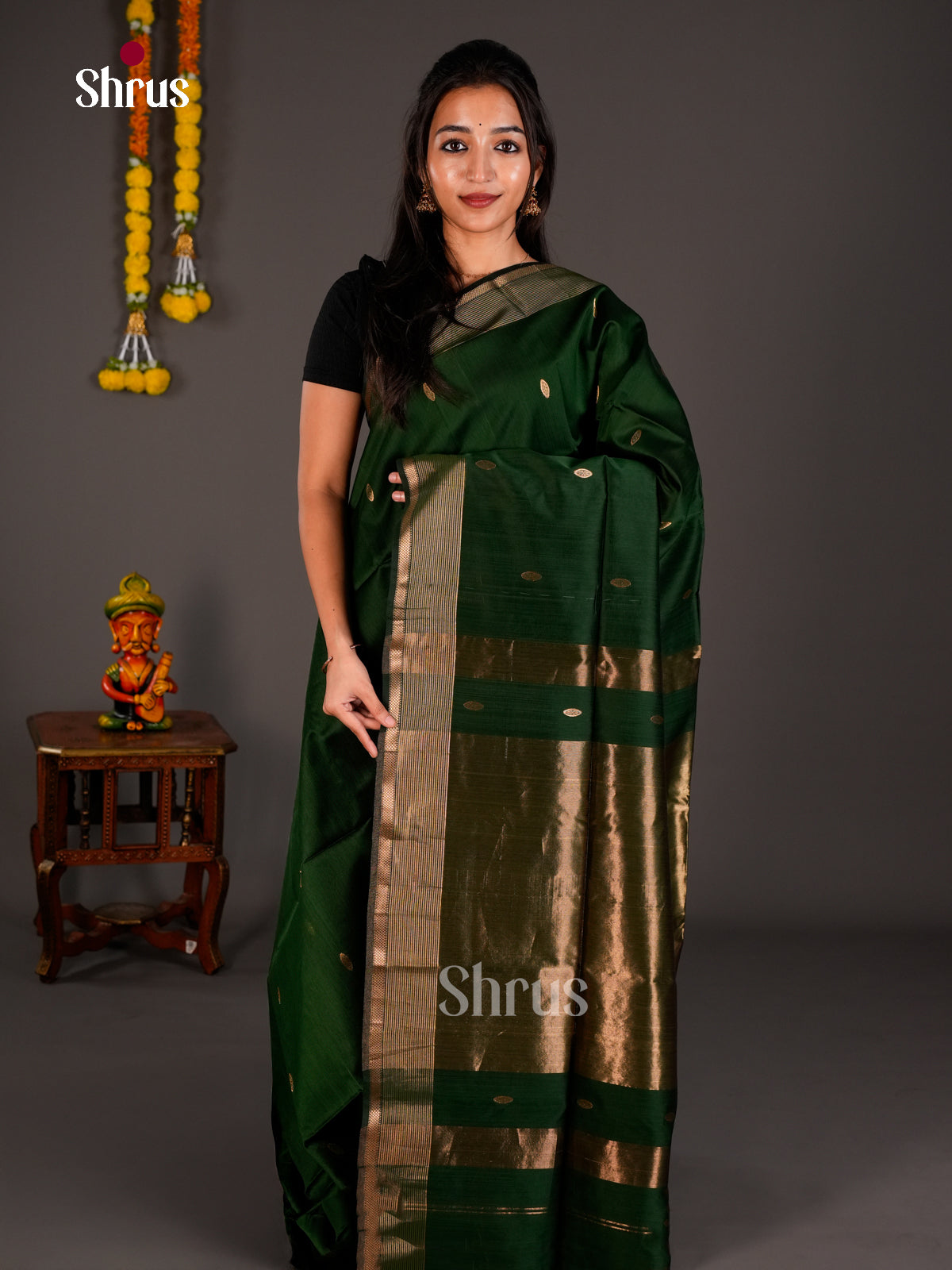 Maheshwari silkcotton Saree - ECS03087 - Shop on Shrus.com