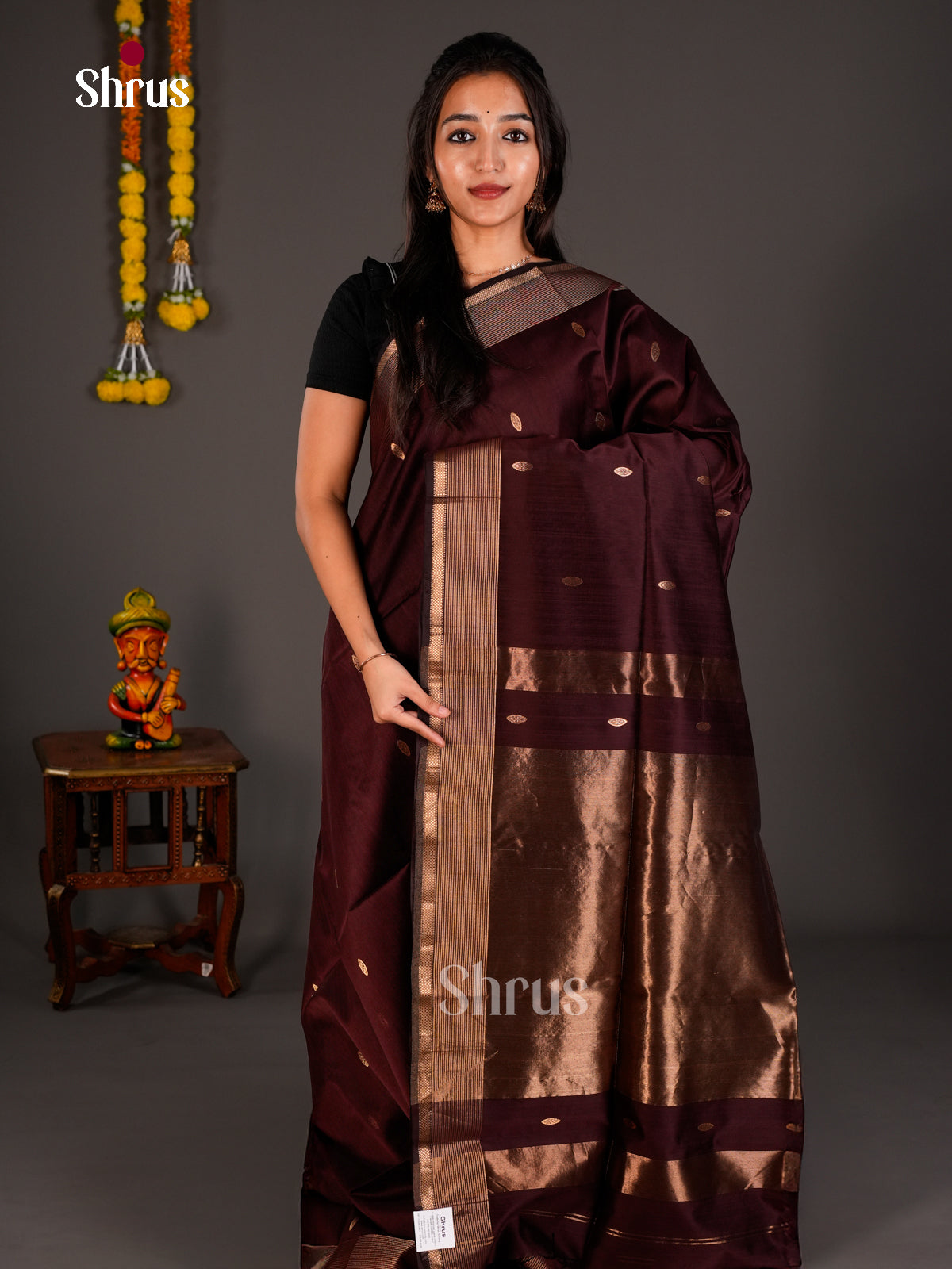 Maheshwari silkcotton Saree - ECS03089 - Shop on Shrus.com