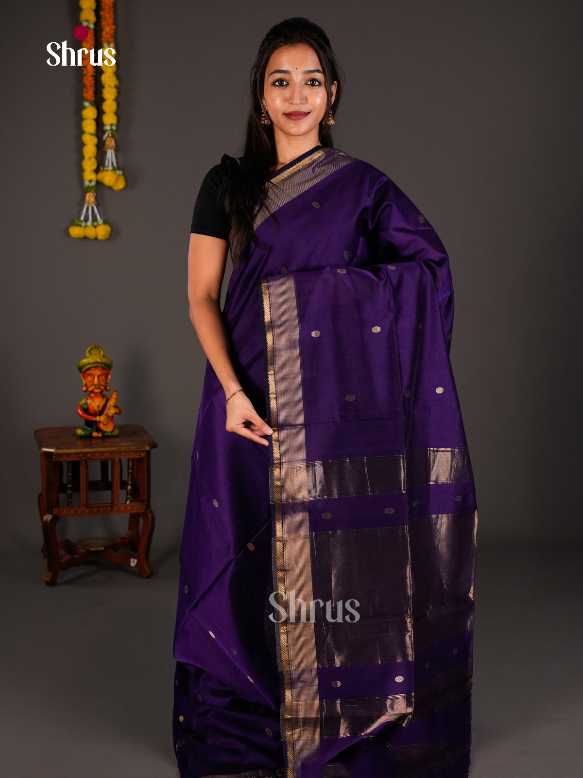 Maheshwari silkcotton Saree - ECS03091 - Shop on Shrus.com