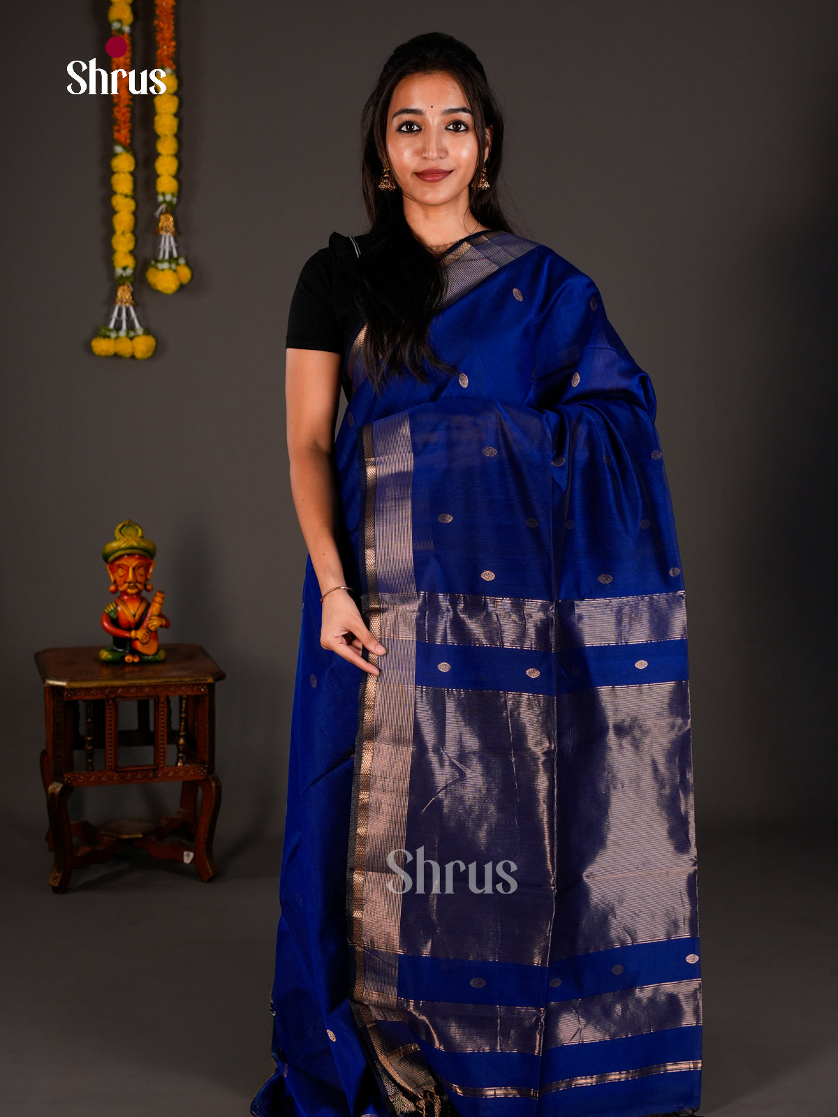 Maheshwari silkcotton Saree - ECS03092 - Shop on Shrus.com