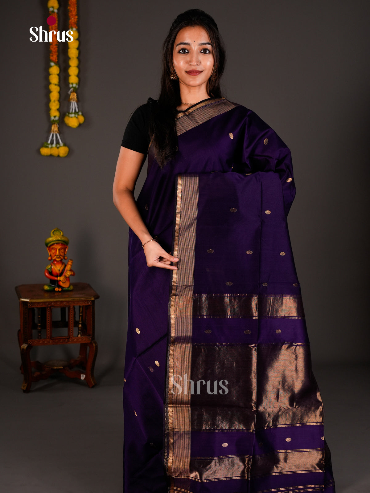 Maheshwari silkcotton Saree - ECS03093 - Shop on Shrus.com