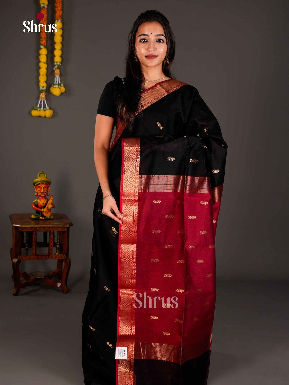 Maheshwari silkcotton Saree - ECS03107 - Shop on Shrus.com