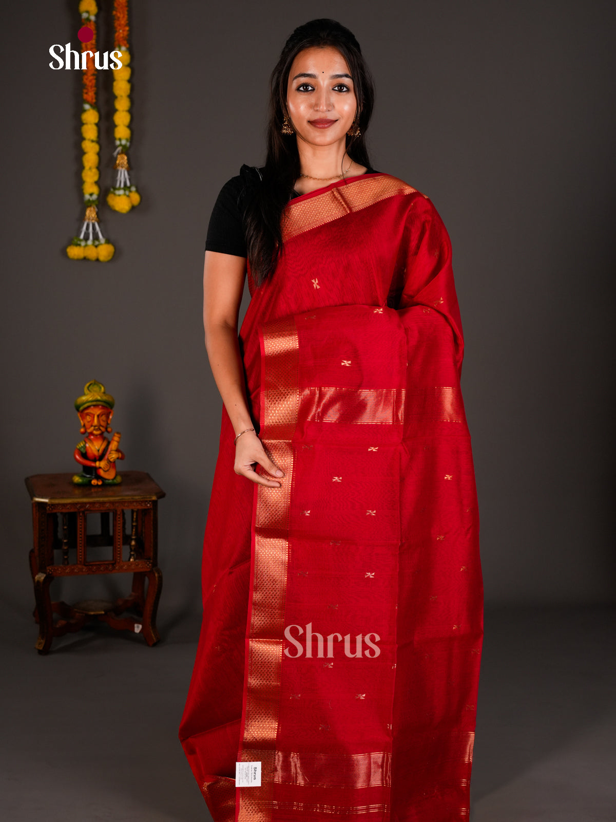 Maheshwari silkcotton Saree - ECS03121 - Shop on Shrus.com