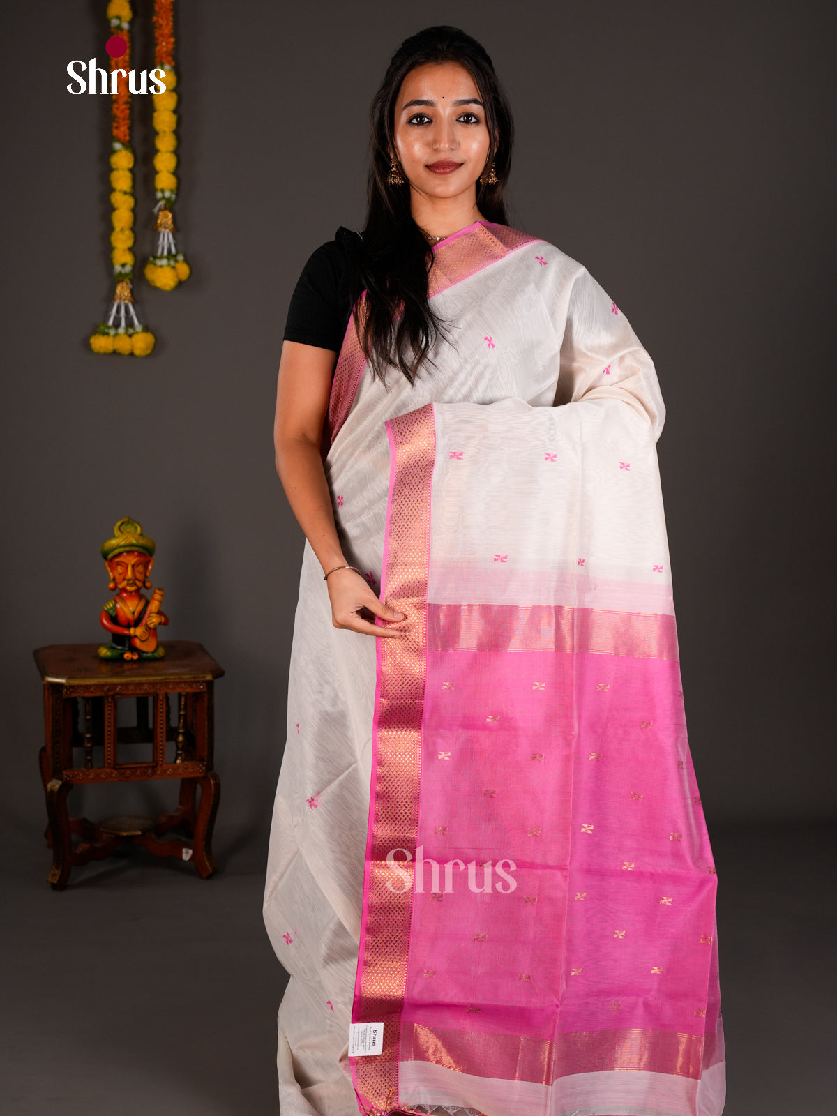 Maheshwari silkcotton Saree - ECS03122 - Shop on Shrus.com
